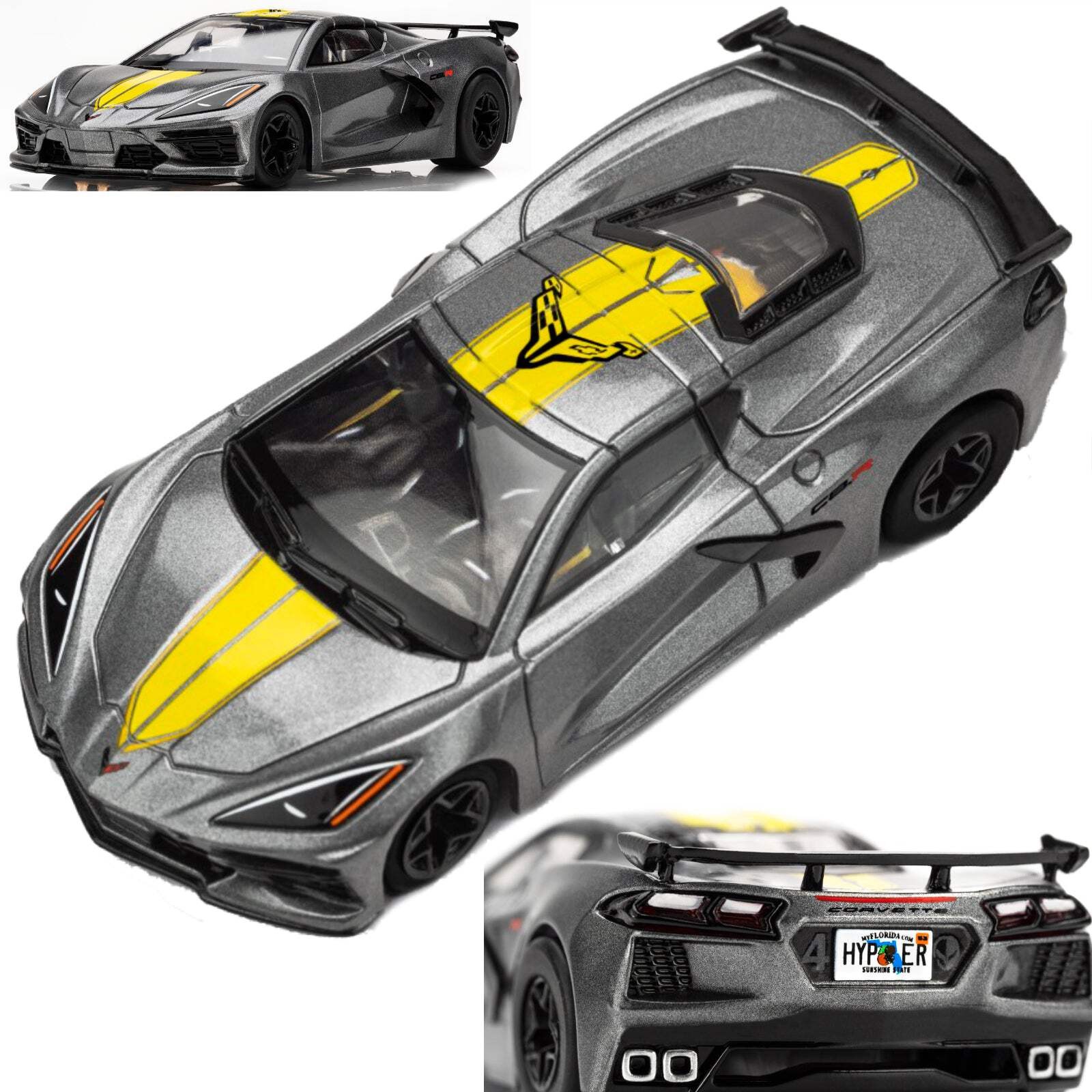 AFX Corvette C8 Hypersonic Grey HO Slot Car Mega G+ AFX22107 for Auto World