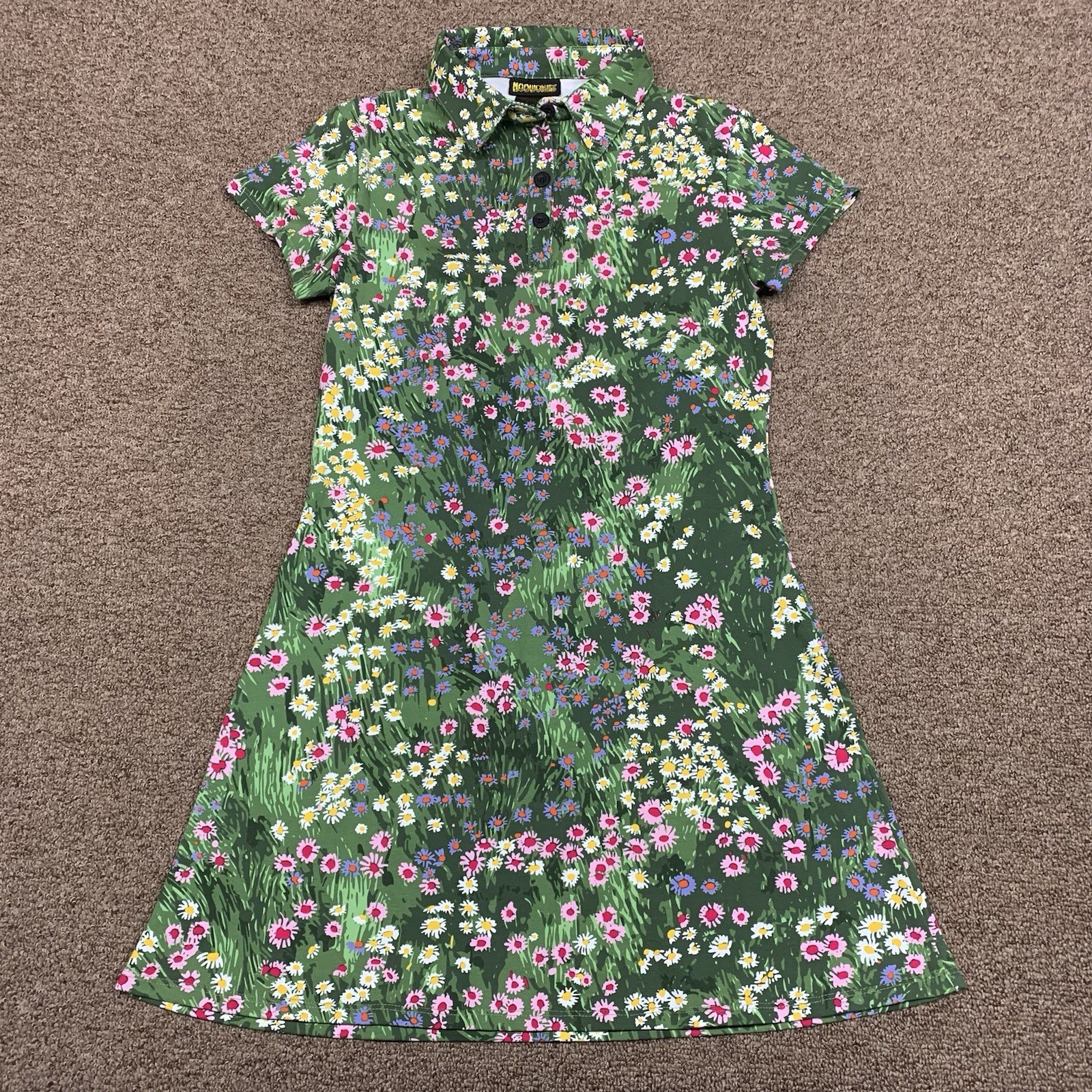 Nooworks Dress Womens Medium Fit & Flare Knee Length Floral Collared USA Made Nooworks Dress Womens Medium Fit & Flare Knee Length Floral Collared USA Made