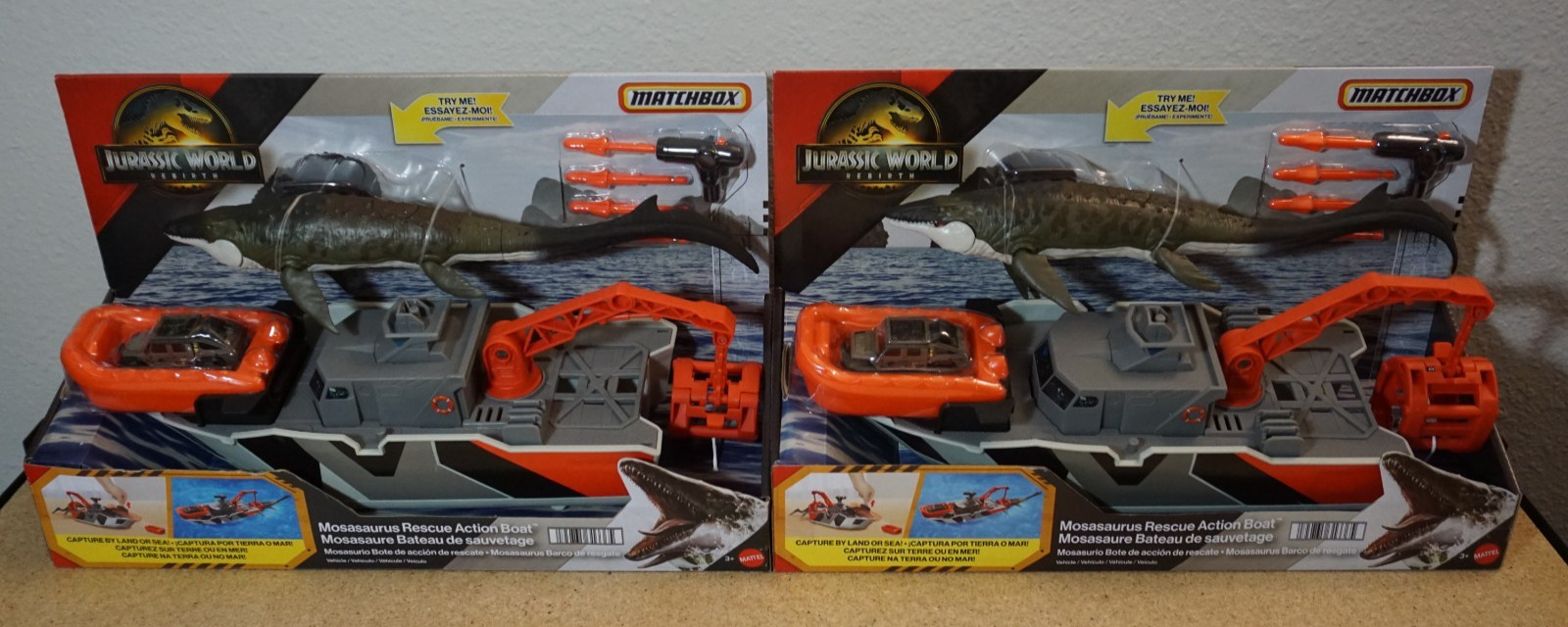 2x Matchbox Jurassic World: Rebirth Mosasaurus Rescue Action Boat Playset 2x Matchbox Jurassic World: Rebirth Mosasaurus Rescue Action Boat Playset