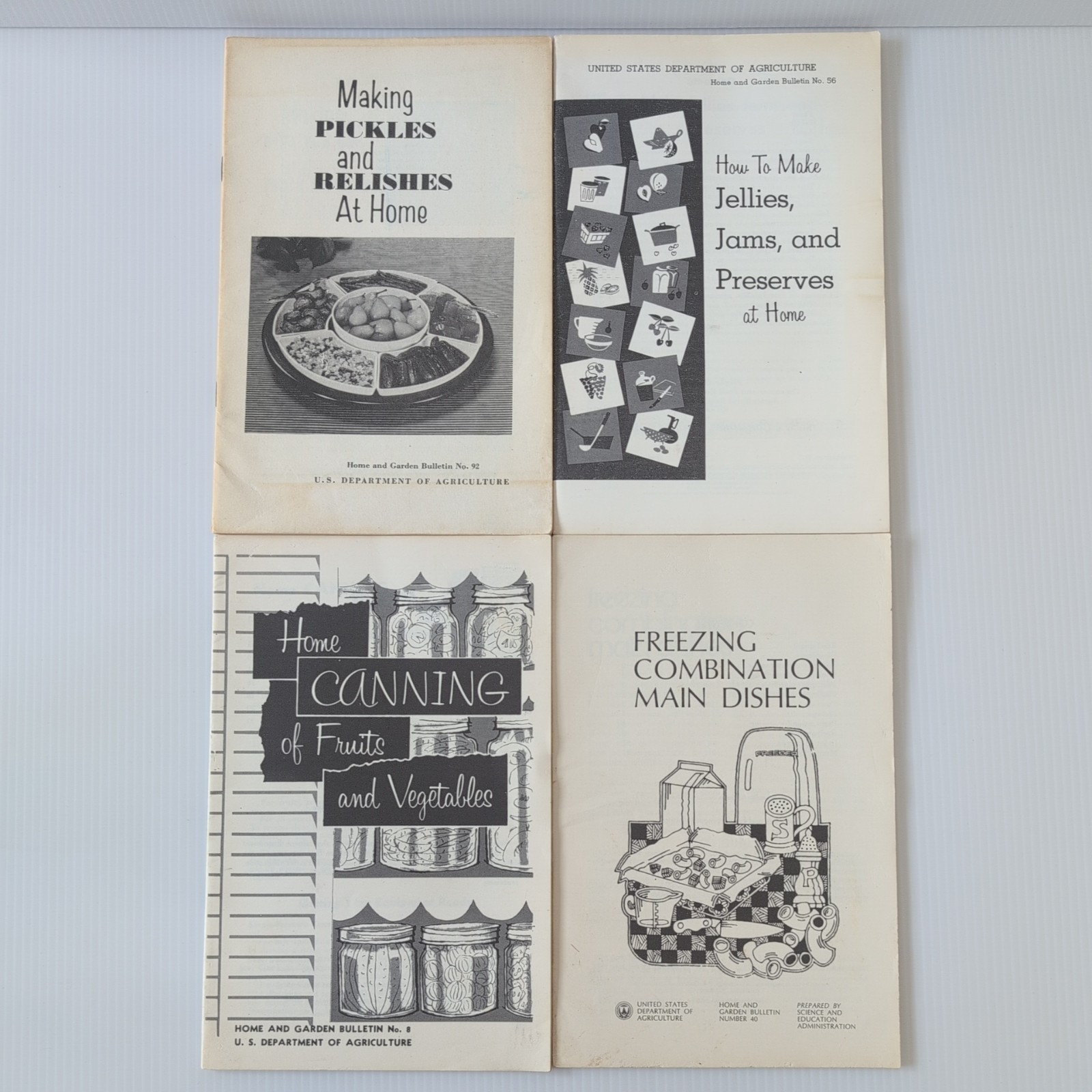 USDA Lot of 4 No. 8, 40, 56, 92 Making Pickles and Relishes 1976 Vintage 