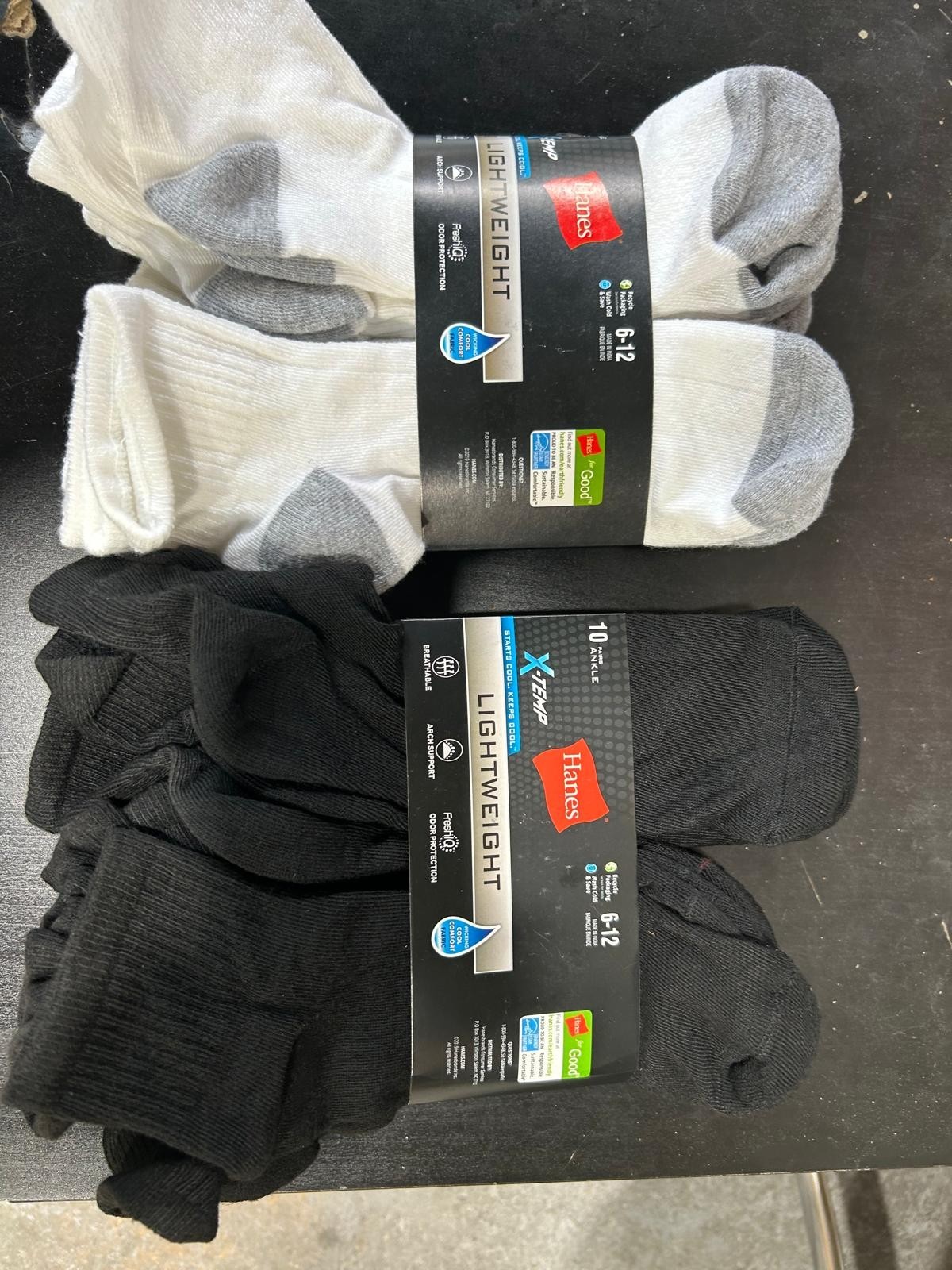 Hanes 38257 Size 6-12 Socks - White 10 pairs