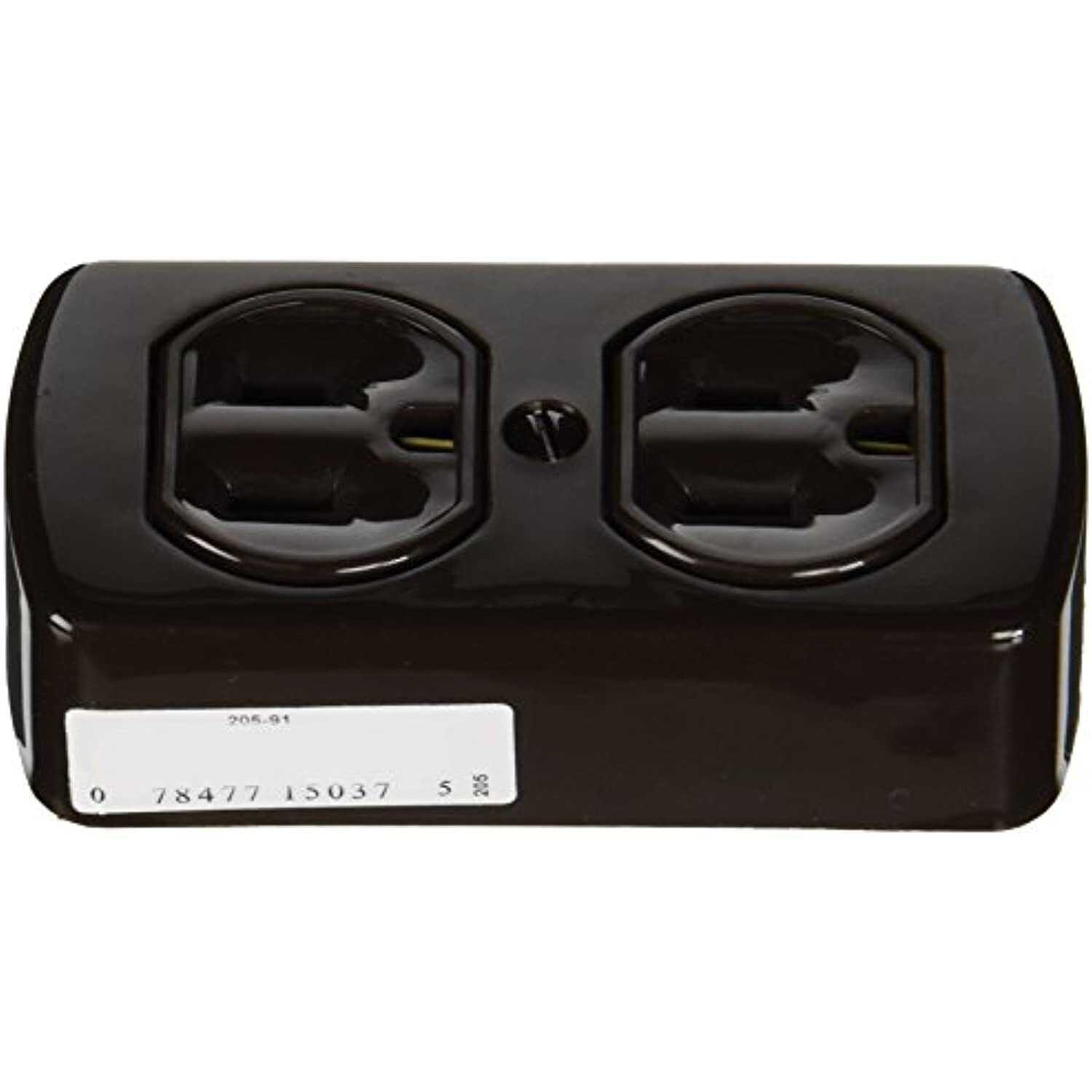Leviton 91 15 Amp, 125 Volt, Grounding, Double Surface-Mount, 2 Round Or Flat Leviton 91 15 Amp, 125 Volt, Grounding, Double Surface-Mount, 2 Round Or Flat