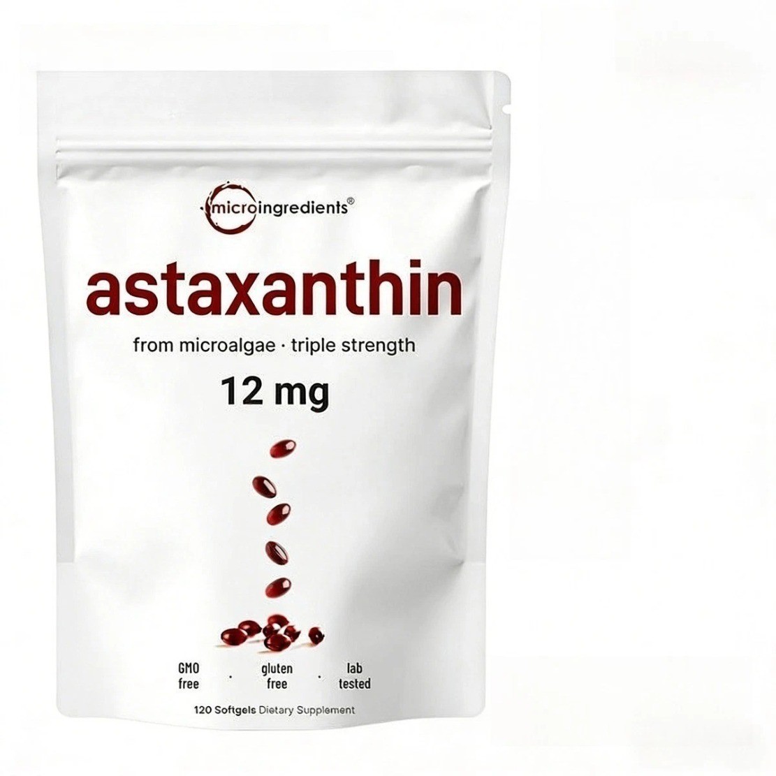 Micro Ingredients Astaxanthin 12mg, Natural Nutritional Support , 4 Month Supply Micro Ingredients Astaxanthin 12mg, Natural Nutritional Support , 4 Month Supply