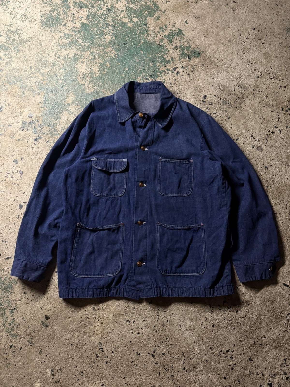 Denim Chore Coat True Vintage 70s Blue Bell Wrangler XL  Americana