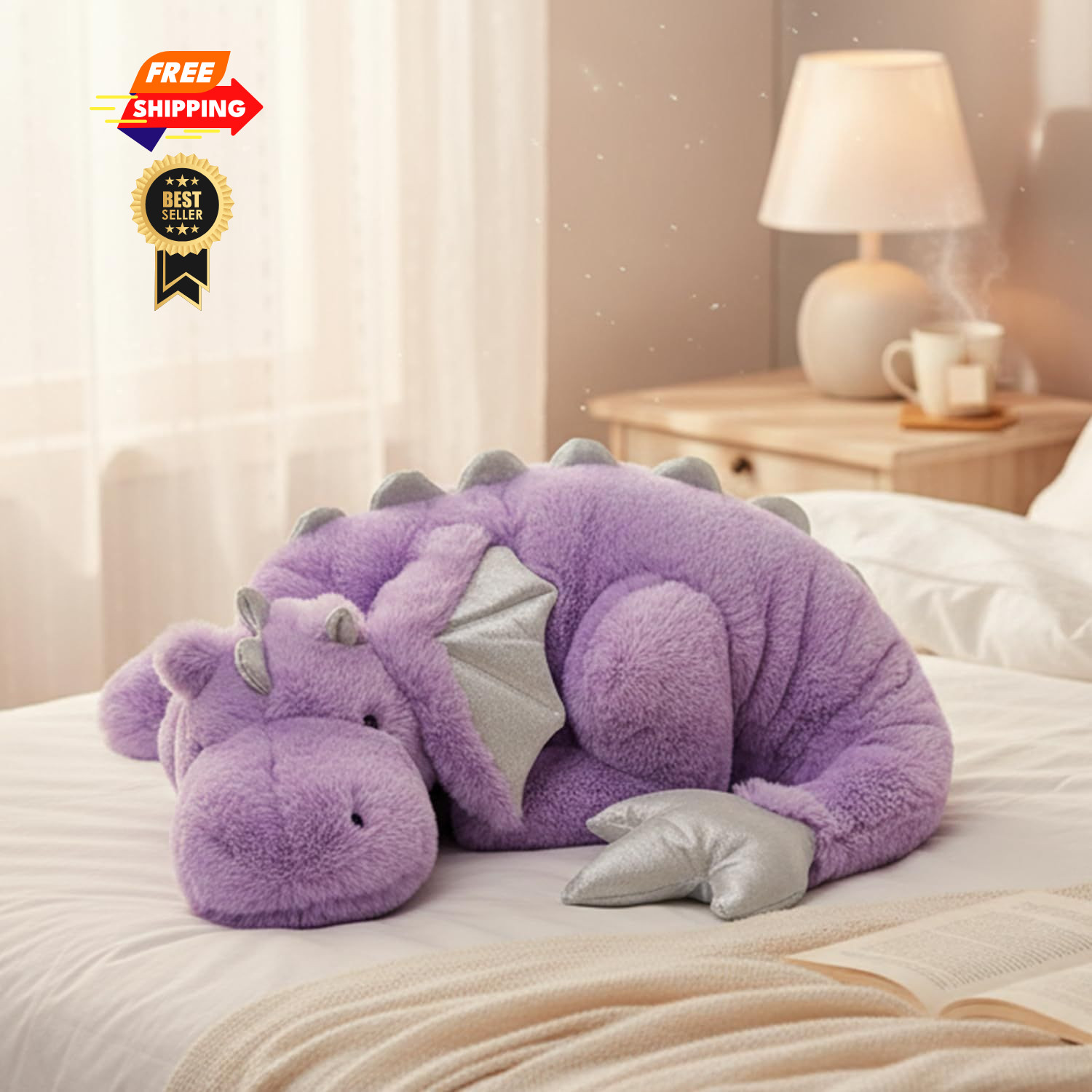ARELUX Large 36in Cute Dragon Stuffed Animals Plush Toy Soft 36inch, Purple ARELUX Large 36in Cute Dragon Stuffed Animals Plush Toy Soft 36inch, Purple
