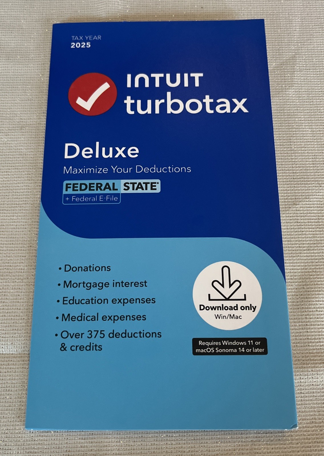 TurboTax Deluxe Desktop 2025 Federal & State Tax Return Product Key Card Desktop TurboTax Deluxe Desktop 2025 Federal & State Tax Return Product Key Card Desktop