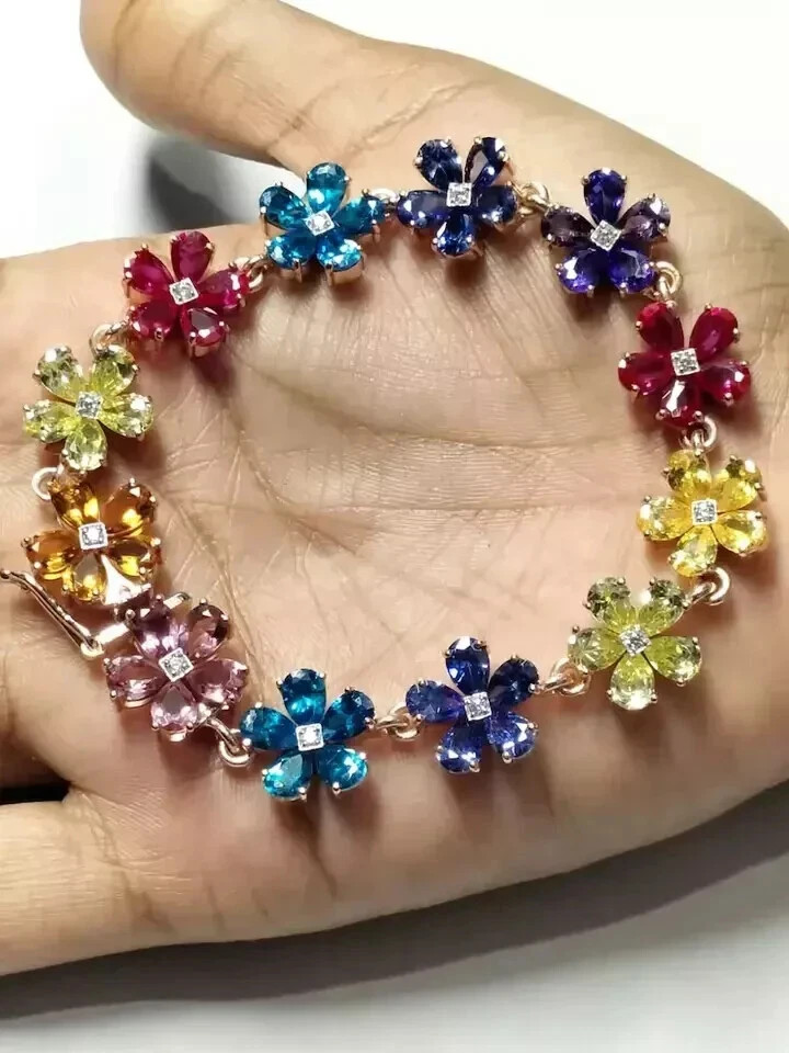 9.55 Ct Simulated Multi-Gemstone Flower 7\