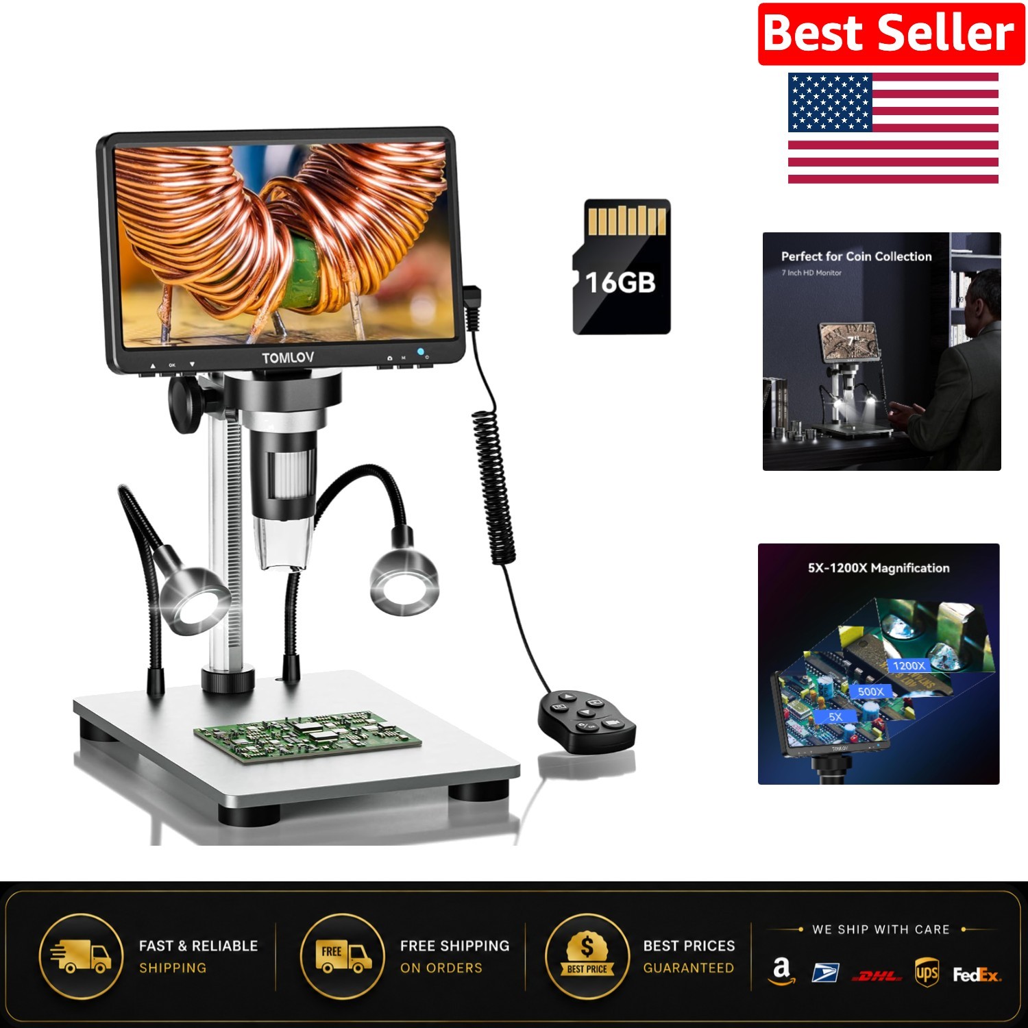 Aluminum Alloy Digital Microscope: 1080P High-Definition Imaging with 1200X Zoom