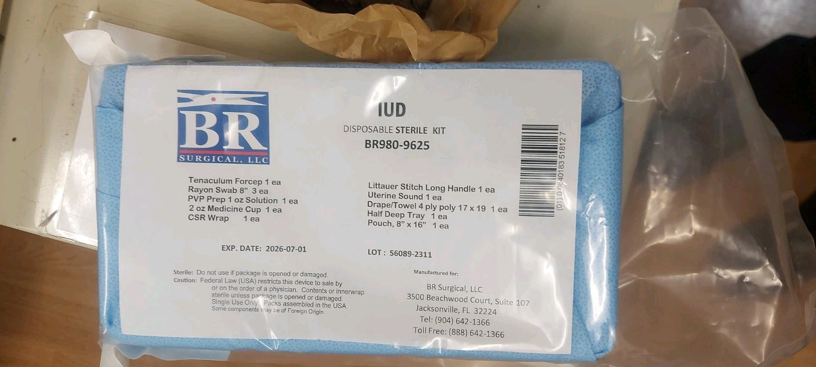 BR Surgical IUD Disposable Steirle Kit (BR980-9625) 1 bx =5 pack BR Surgical IUD Disposable Steirle Kit (BR980-9625) 1 bx =5 pack