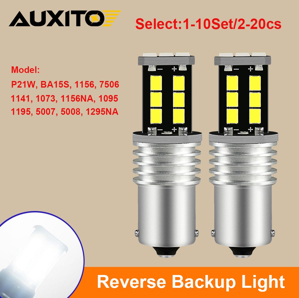 2Pcs 1156 7506 BA15S P21W White LED Reverse Backup Light Bulb Error Free For BMW
