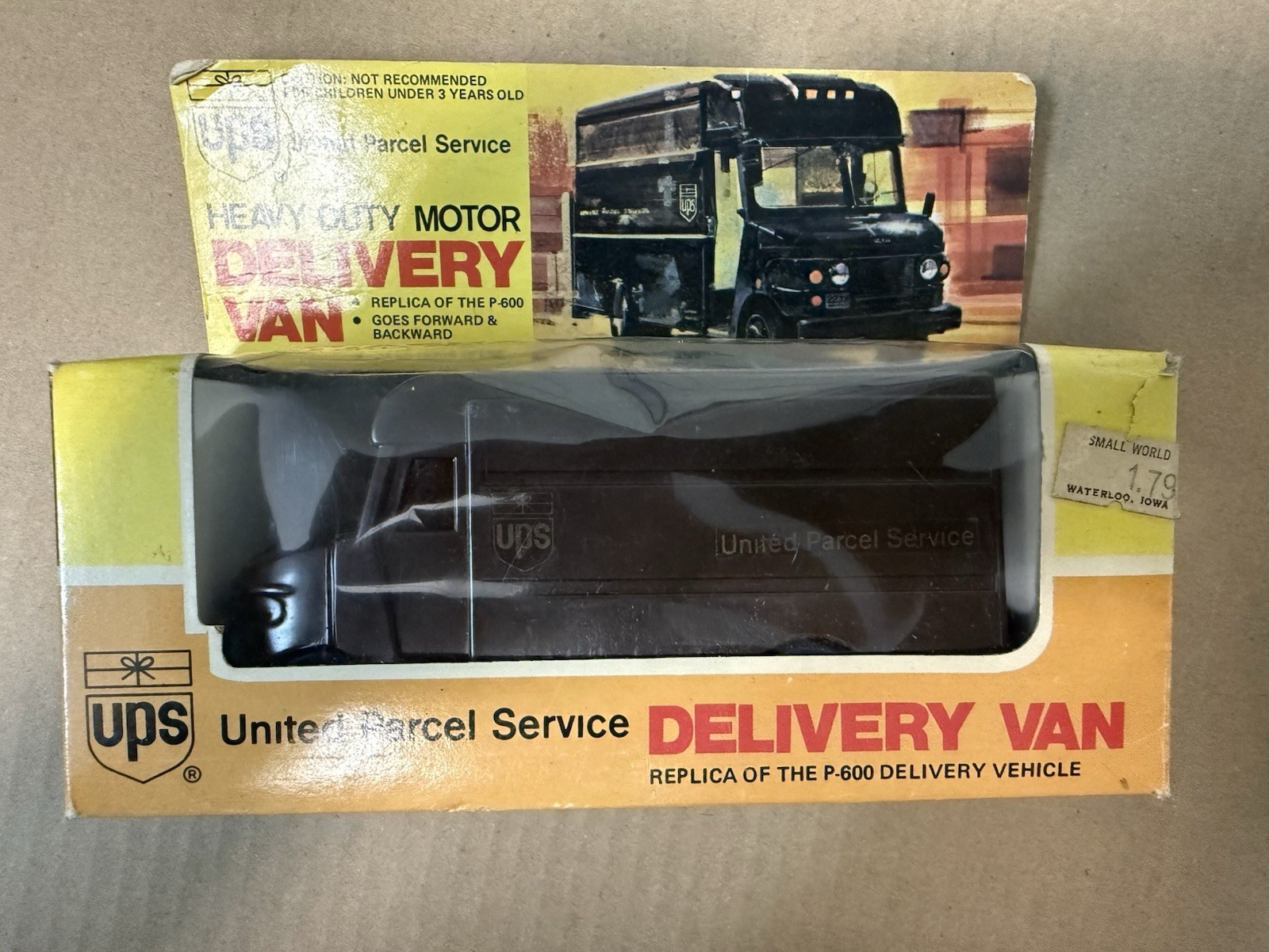 Vintage 1977 UPS Delivery Van P-600 Nasta Industries Hong Kong w/ Original Box