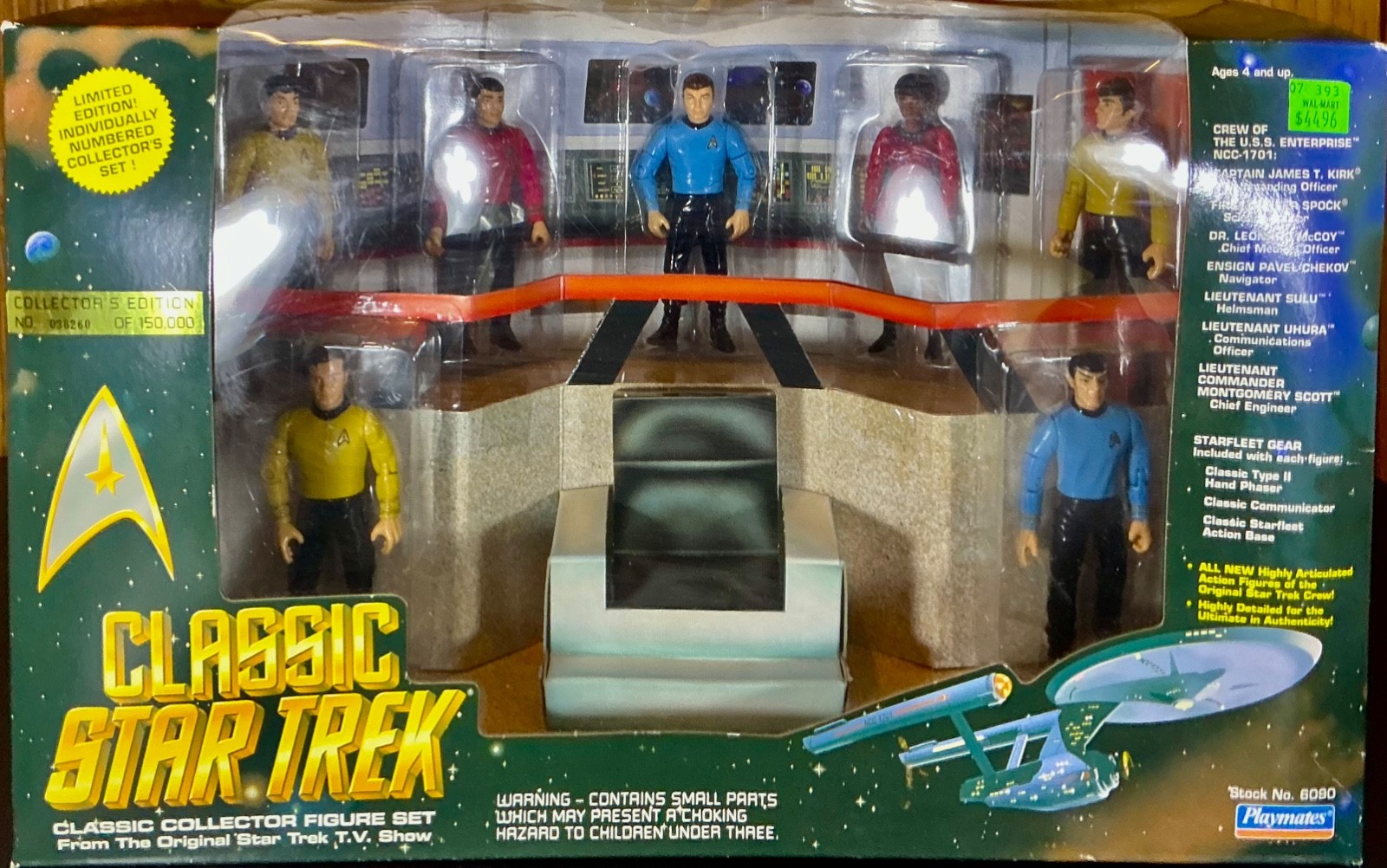 1993 Playmates Classic Star Trek Bridge Collector Figure Set #6090  / New