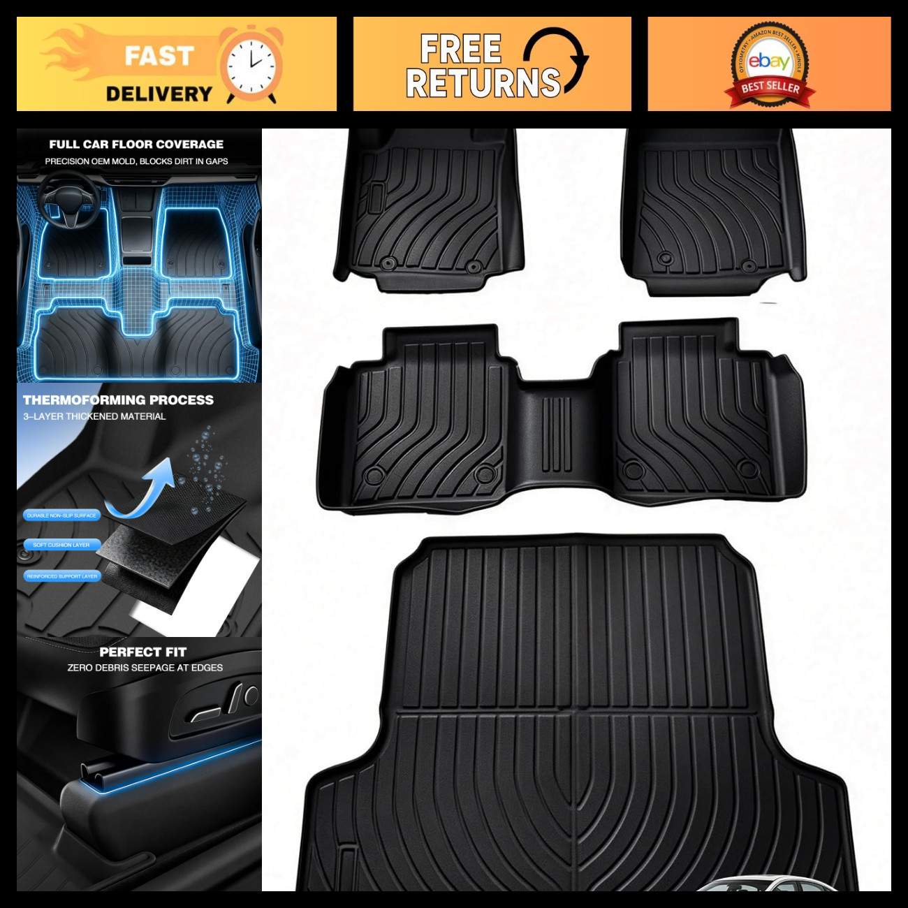 Custom Fit All Weather Floor Mats & Cargo Liner for Nissan Altima 2014-2018 Custom Fit All Weather Floor Mats & Cargo Liner for Nissan Altima 2014-2018
