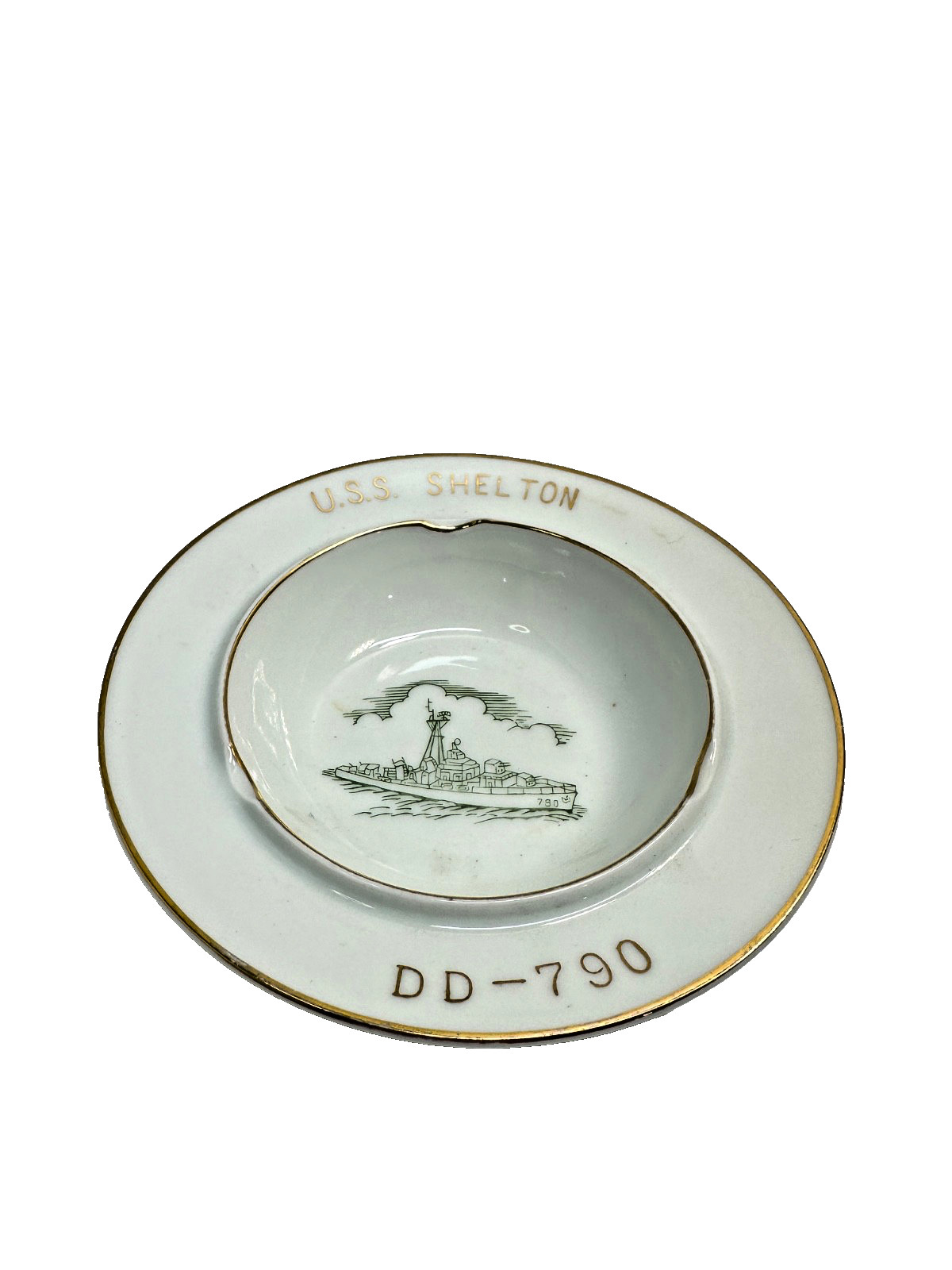 Vintage USS Shelton DD-790 Ashtray Hand Painted Made in Japan Vintage USS Shelton DD-790 Ashtray Hand Painted Made in Japan