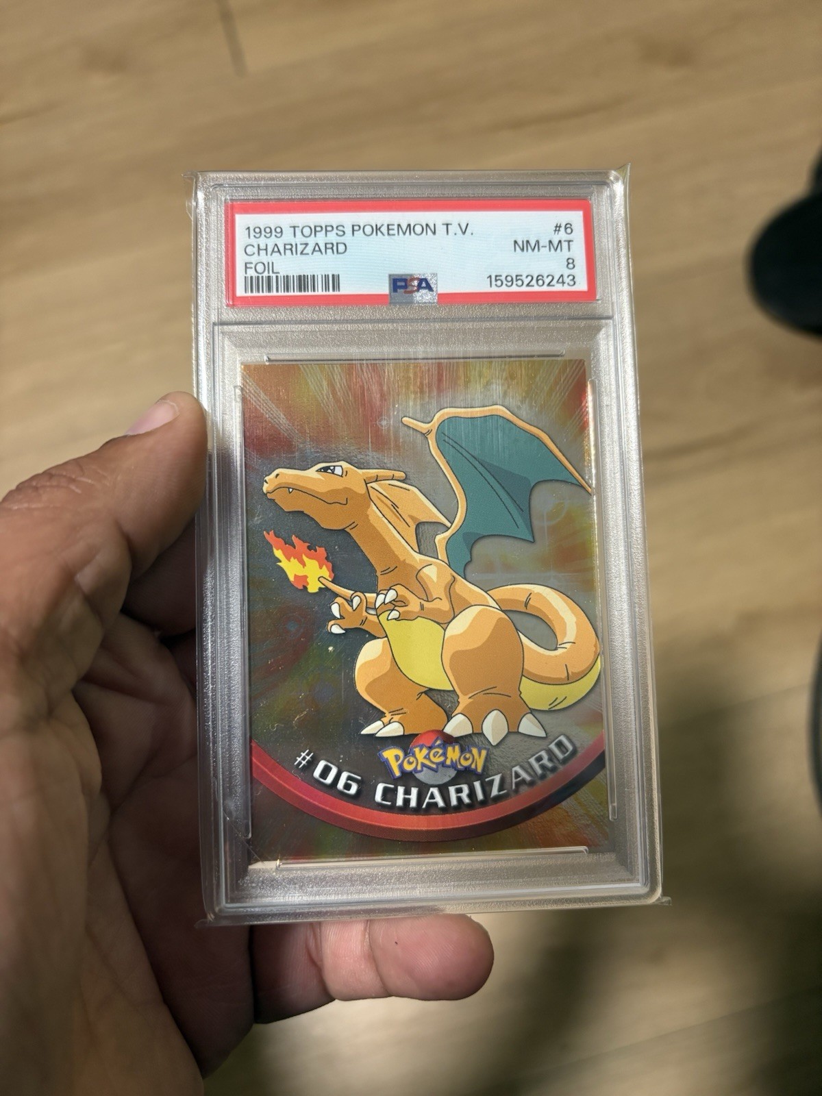 Topps 1999 Pokemon TV Charizard #6 Foil English PSA 8 Graded Card