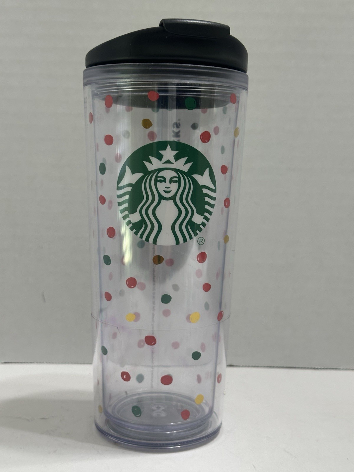 2018 Starbucks Polka Dot Tumbler Siren Mermaid 16 oz Grande Hot Cold Beverage