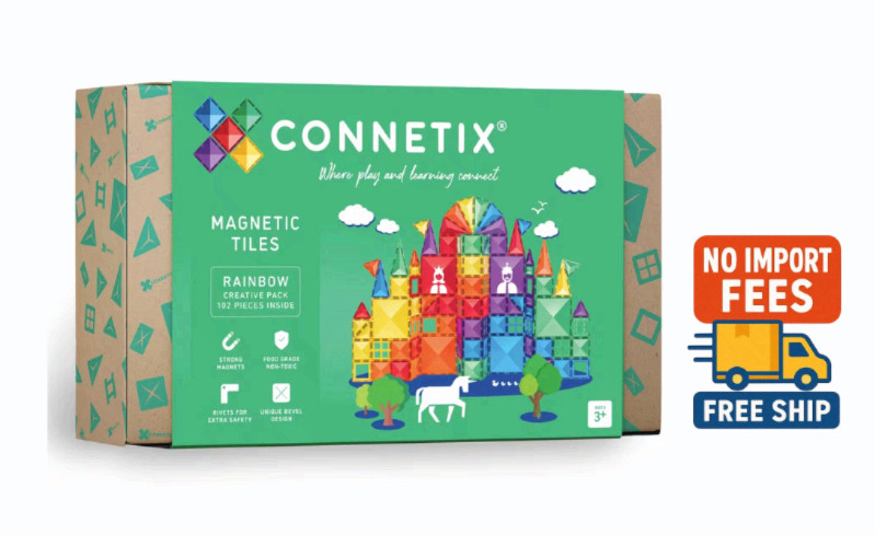 Connetix Rainbow Creative Pack 102 Piece Magnetic Building Construction Set