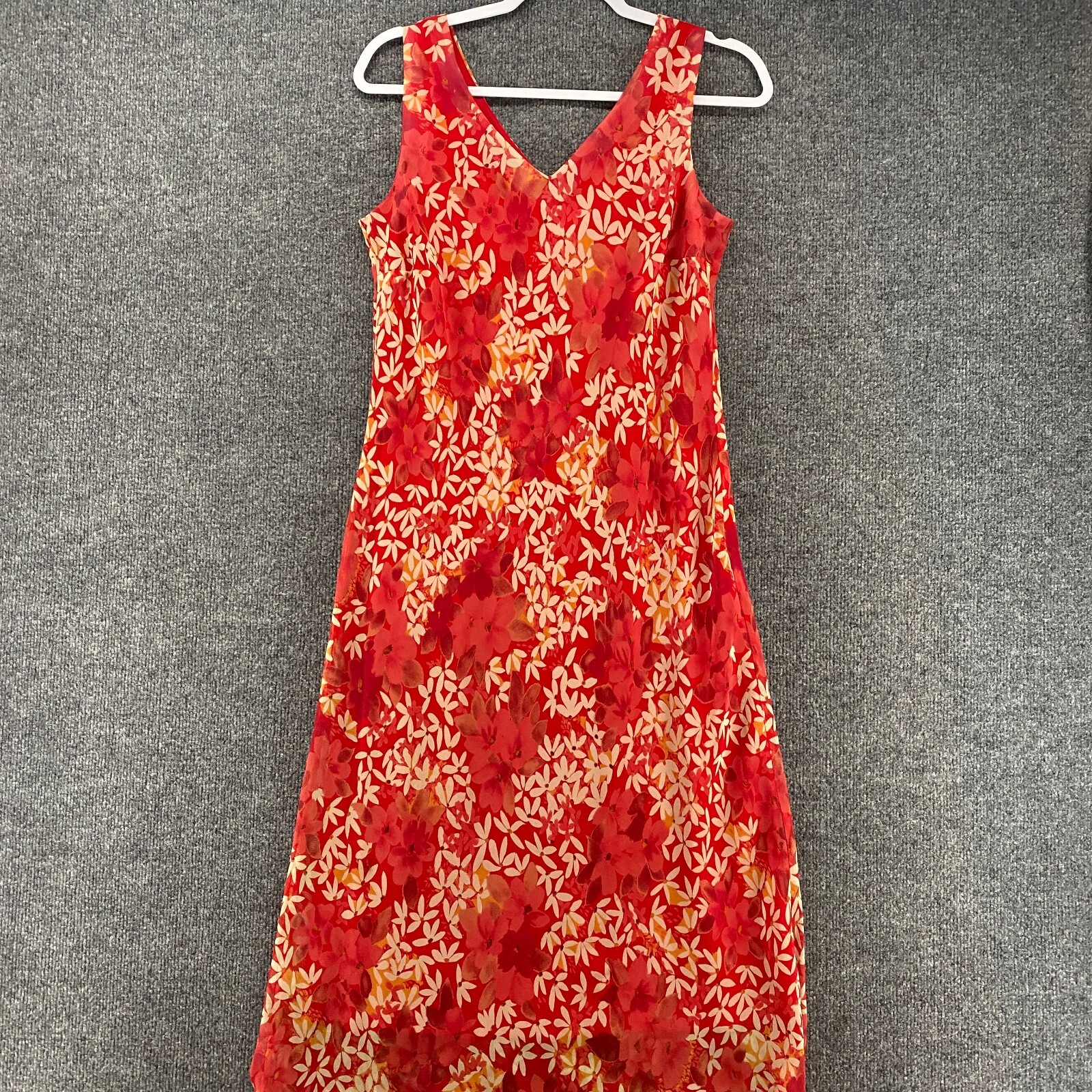 Vintage Believe Dress Womens 8 Pink Floral V-Neck Midi 90s Fairy Cottagecore Y2K