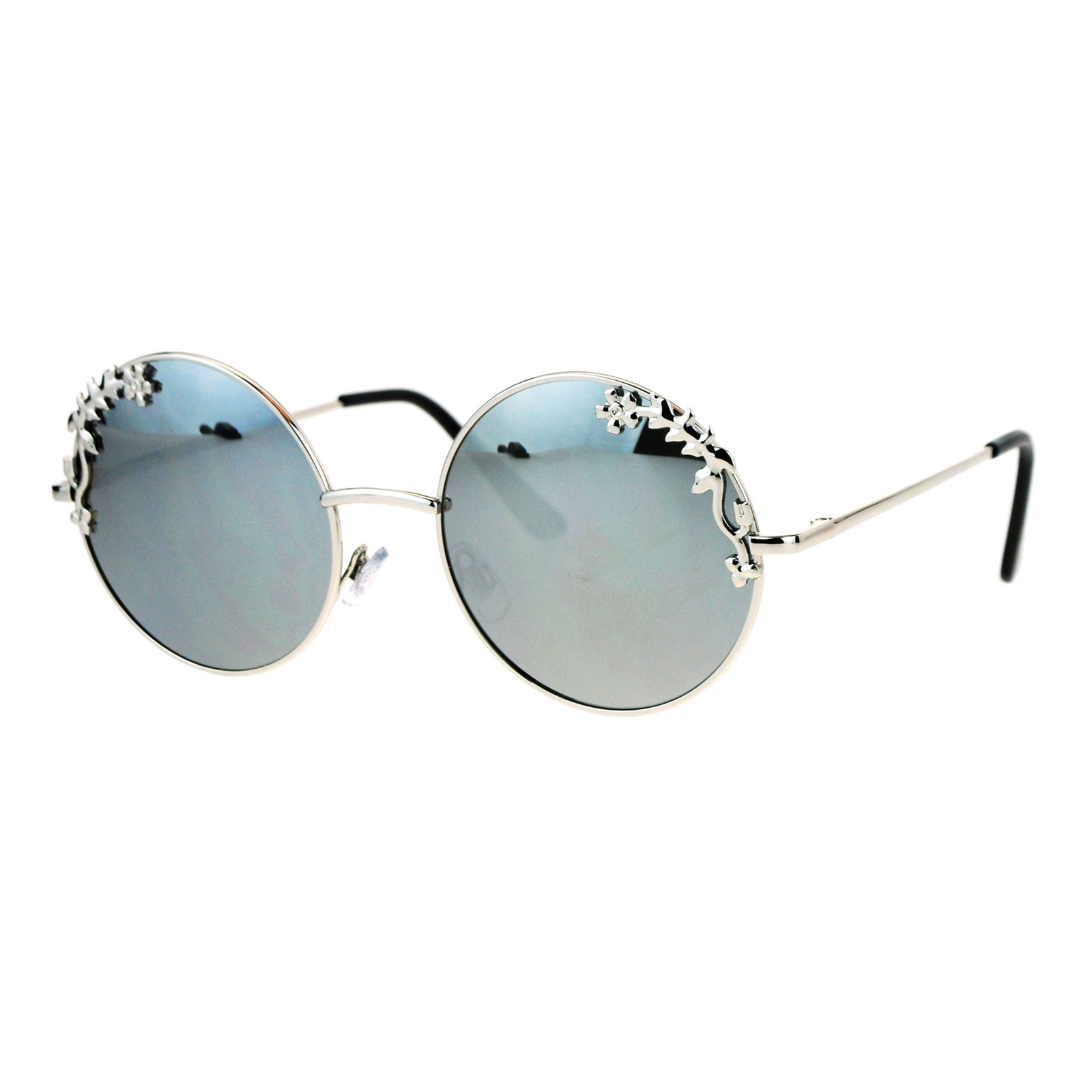 Womens Retro Foliage Jewel Trim Round Circle Lens Hippie Sunglasses Womens Retro Foliage Jewel Trim Round Circle Lens Hippie Sunglasses