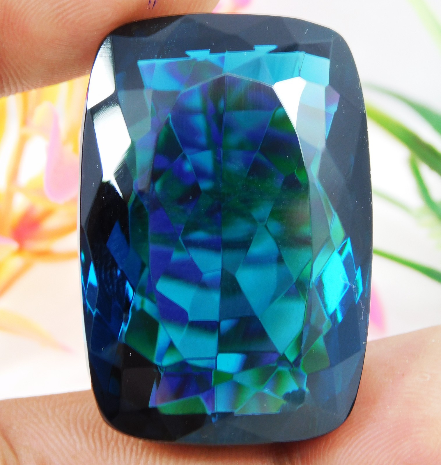 Certified 131.85 Ct Natural Bluish Green Grandidierite Cushion Cut Gemstone