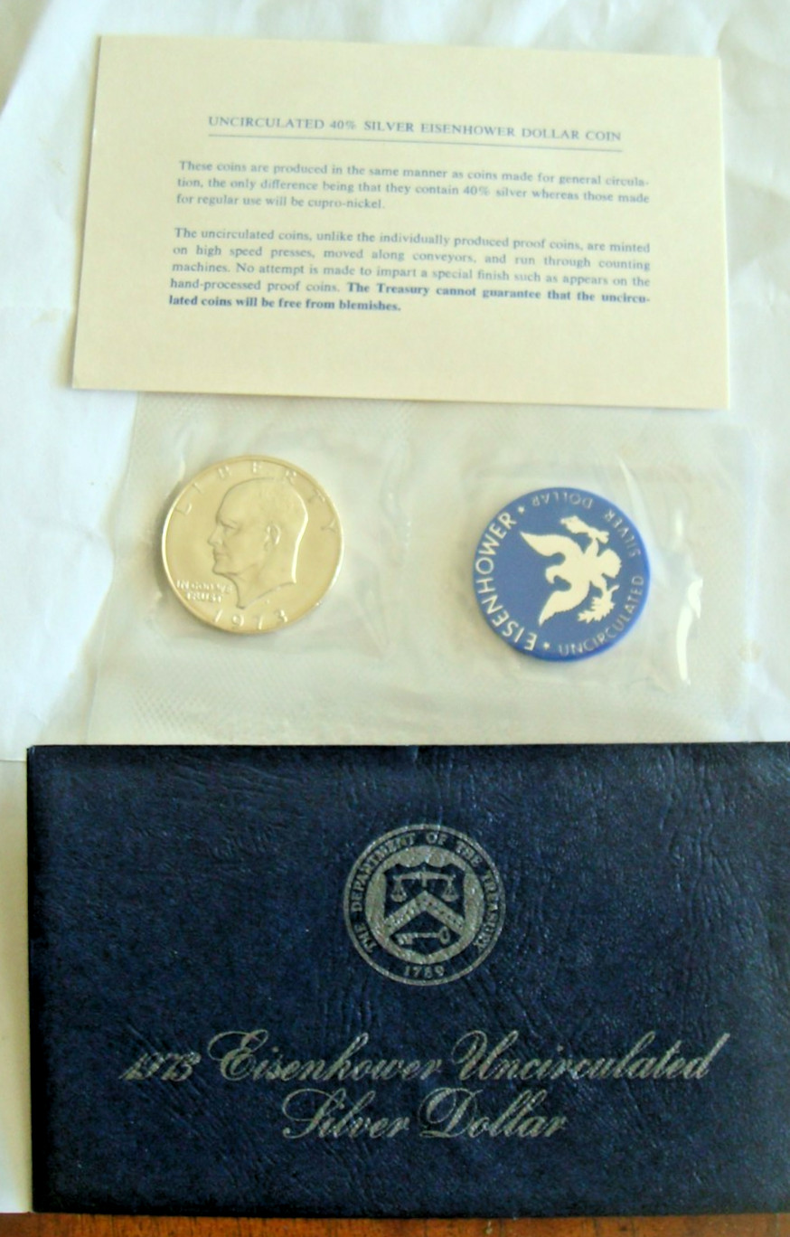 1973 S U.S. Eisenhower Silver Dollar Uncirculated OGP/COA PRICE EACH 1973 S U.S. Eisenhower Silver Dollar Uncirculated OGP/COA PRICE EACH