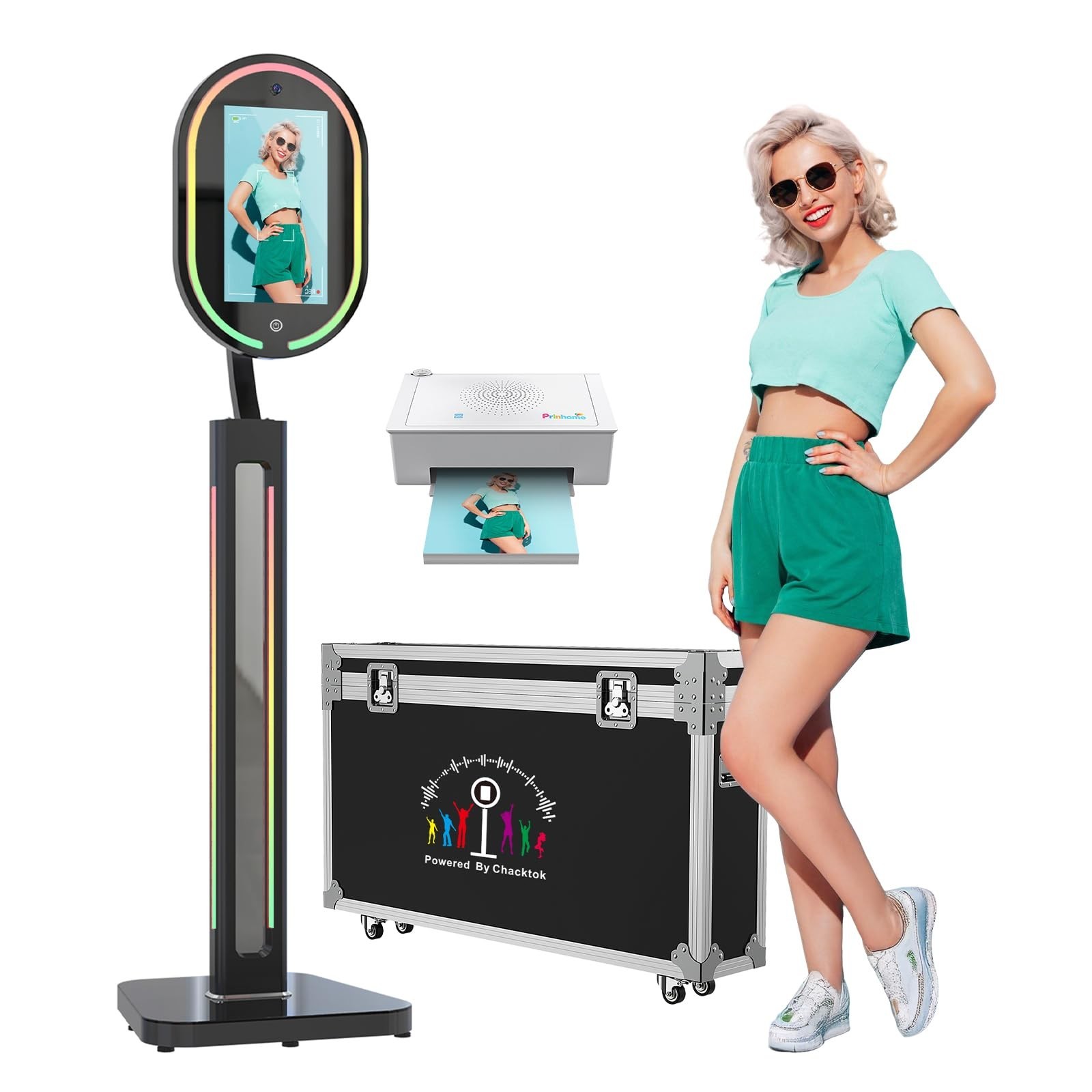 Magic Mirror Photo Booth Touch Screen with Printer and 1200W Pixel 4K HD Camera Magic Mirror Photo Booth Touch Screen with Printer and 1200W Pixel 4K HD Camera