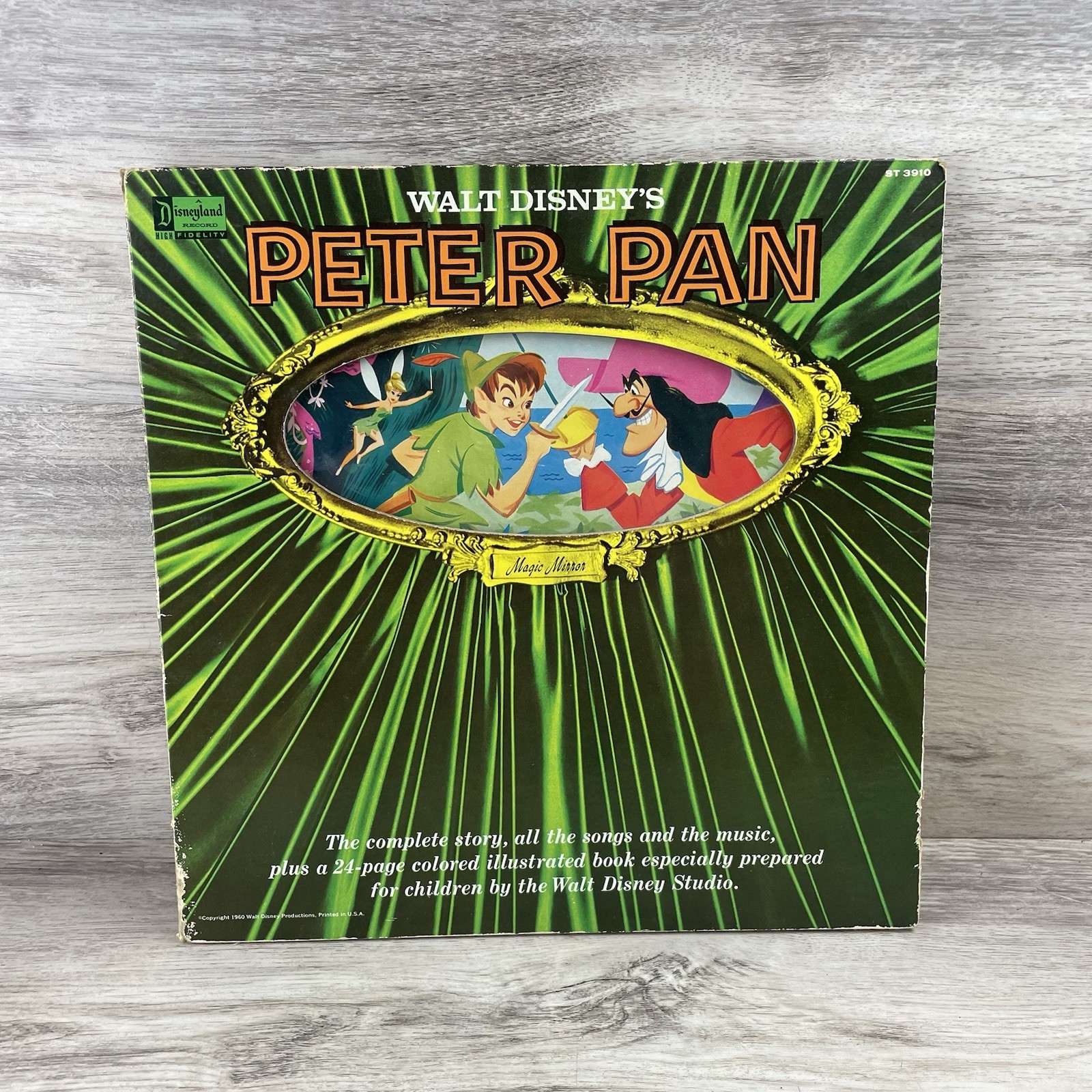 1960 Walt Disney The Story Of Peter Pan Magic Mirror LP ST-3910 w/ Book 1960 Walt Disney The Story Of Peter Pan Magic Mirror LP ST-3910 w/ Book