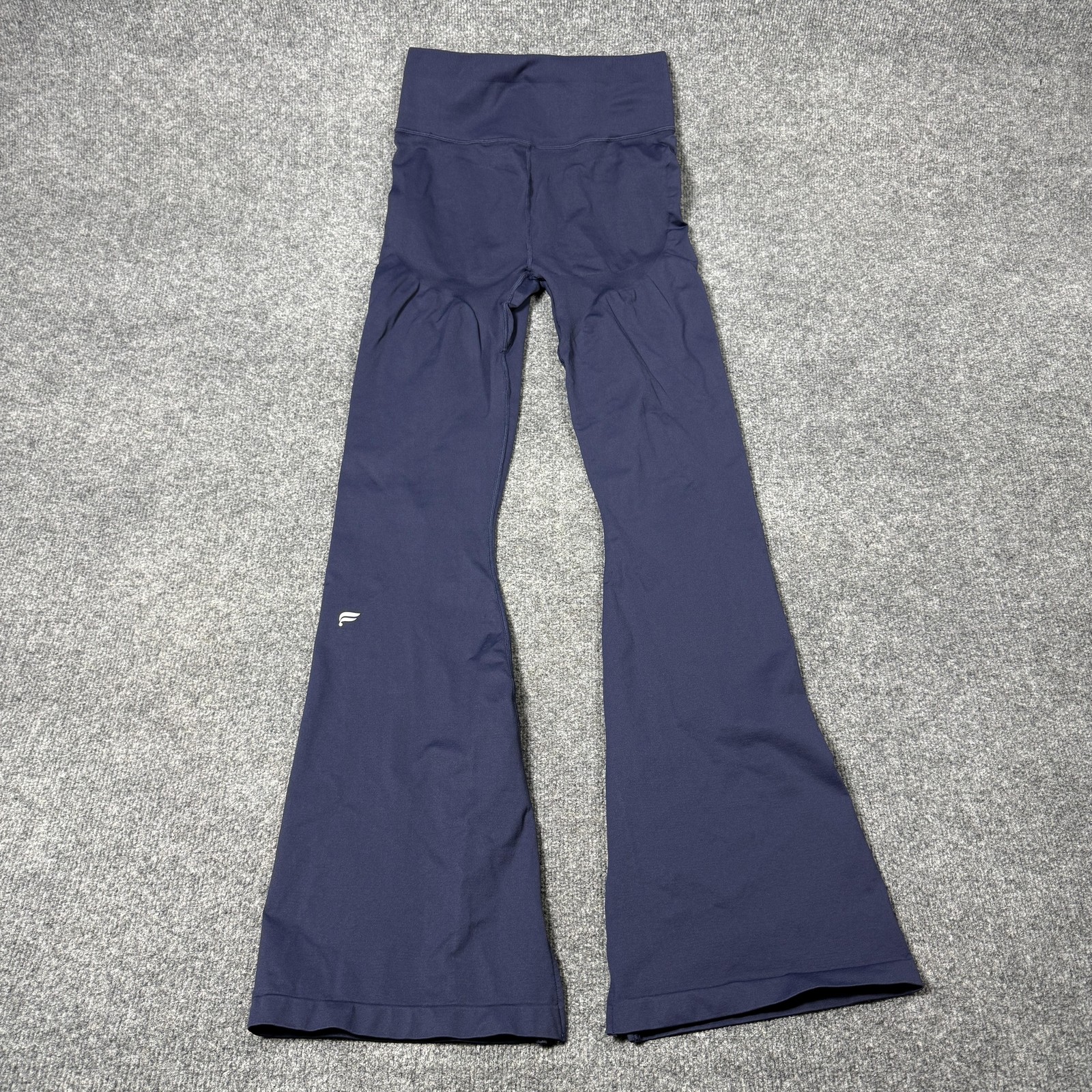 Fabletics Pants Womens Medium Tall Blue High Rise Flare Elastic Waist Yoga