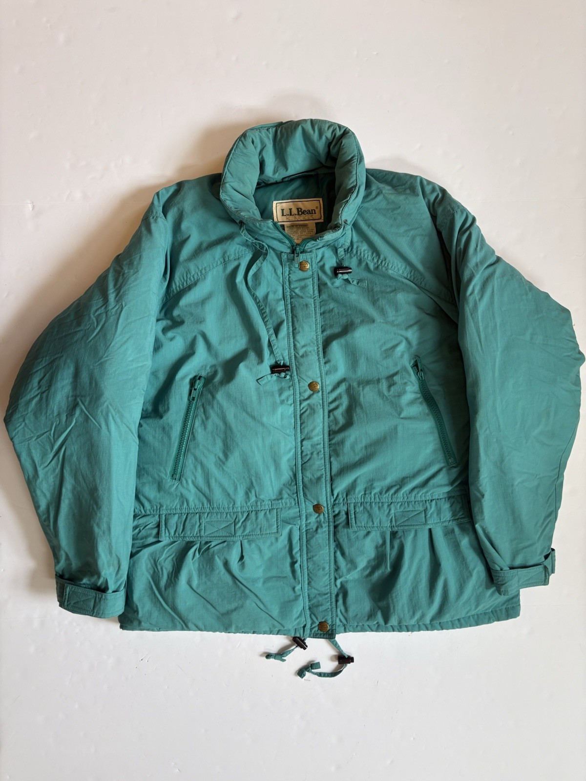 Vintage L.L. Bean Teal Goose Down Puffer Parka Jacket Women\'s Large