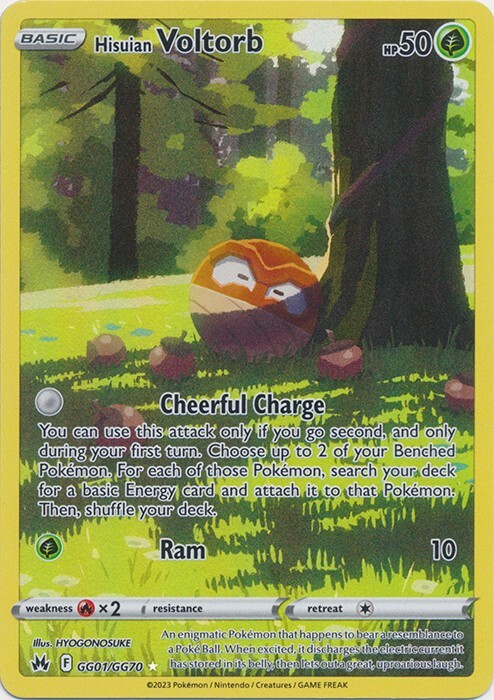 Hisuian Voltorb GG01/GG70 Holo Rare Crown Zenith Pokemon TCG