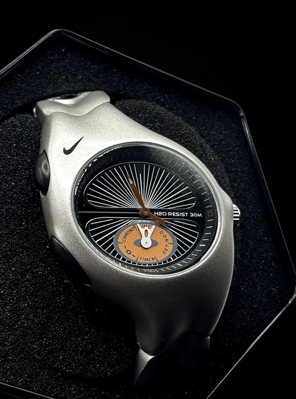 Vintage Nike Triax Metal Steel Watch Analog Japan 2000s Y2K Avantgarde  With Box