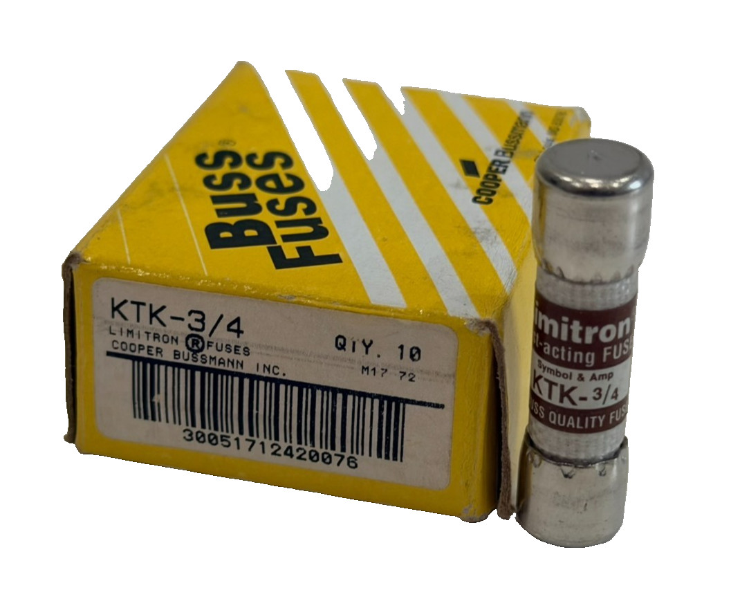 NEW BUSSMANN KTK-3/4 FUSES KYK34 QTY. 9