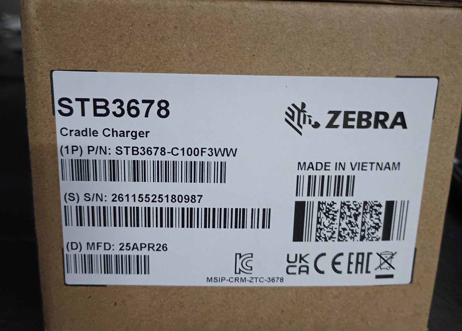 New in Box Zebra Charge Cradle STB3678-C100F3WW New in Box Zebra Charge Cradle STB3678-C100F3WW