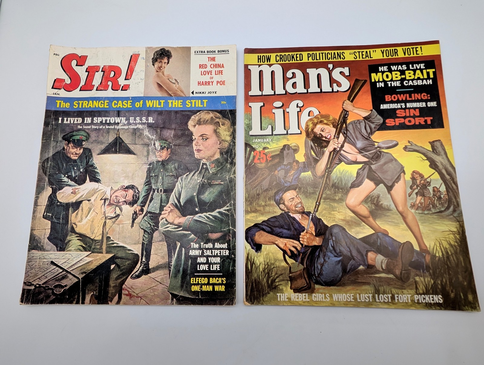 1960s SIR - Man\'s Life - Men\'s Adventure Pulp Magazines Wilt Chamberlain
