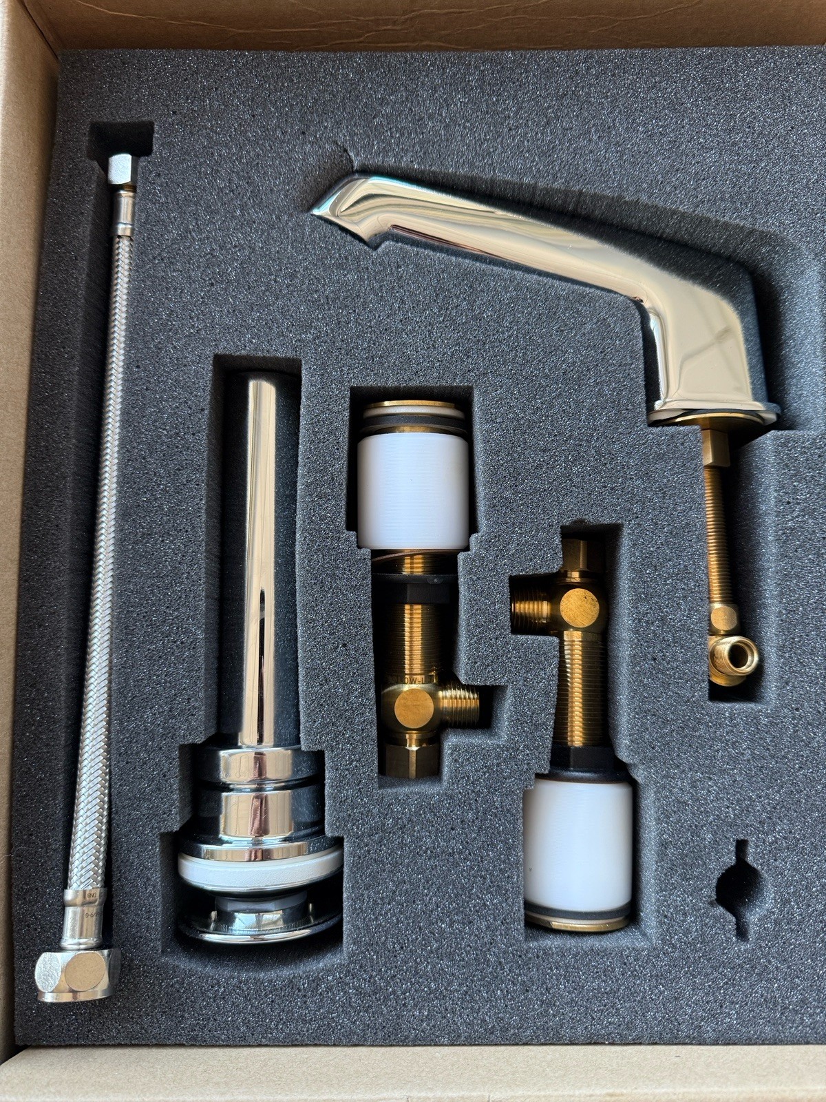 Brand New Waterworks Low Profile Lavatory Faucet (Less Handle) Chrome Finish. Brand New Waterworks Low Profile Lavatory Faucet (Less Handle) Chrome Finish.