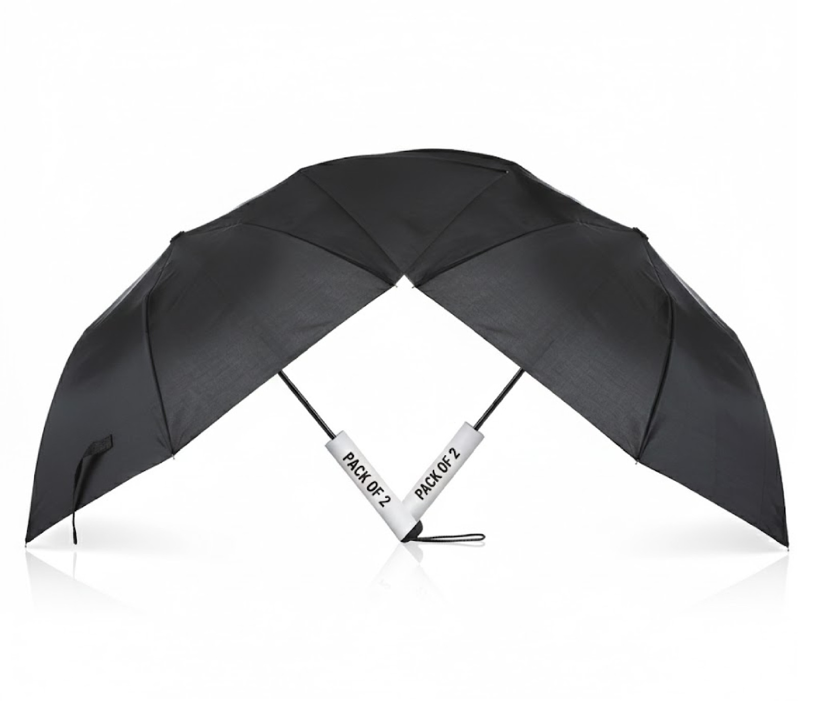 ( 2 PACK ) Totes - Black - Auto Open Umbrella With NeverWet - Recycled Fabric