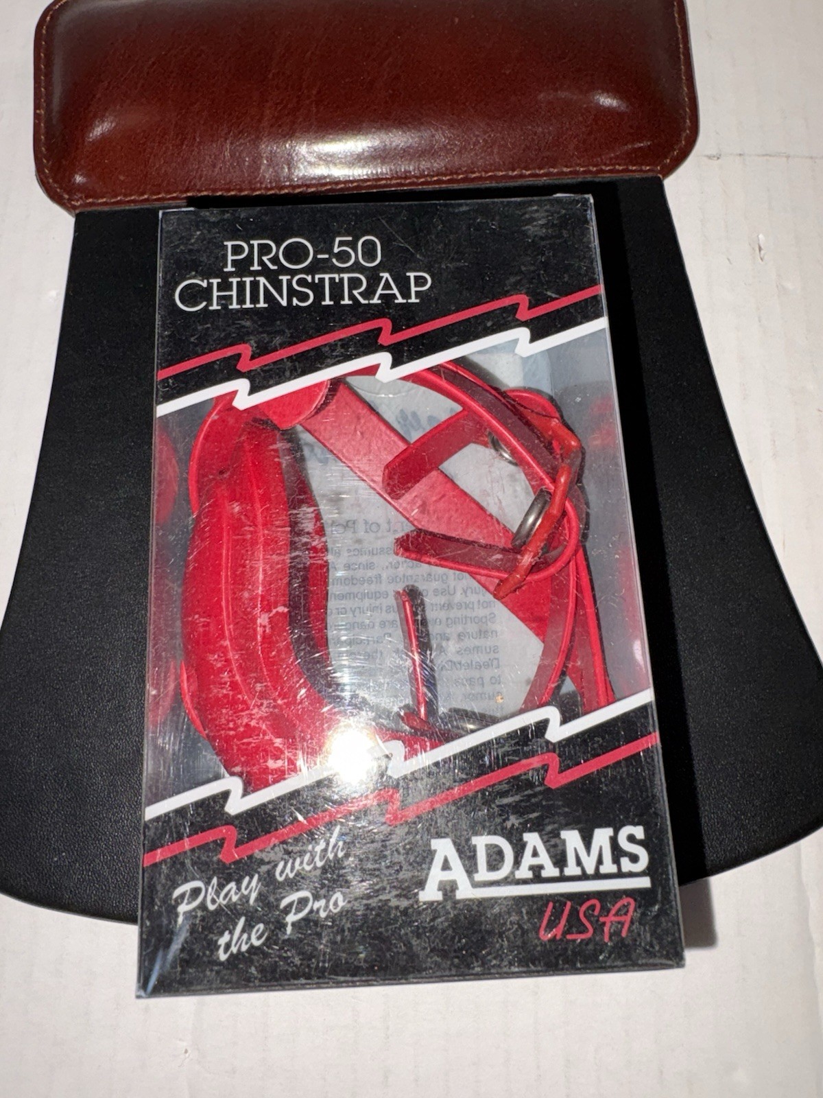 Vintage ADAMS Pro 50 4 Point Low Hook Up Hard Cup SC/Scarlet Football Chinstrap Vintage ADAMS Pro 50 4 Point Low Hook Up Hard Cup SC/Scarlet Football Chinstrap