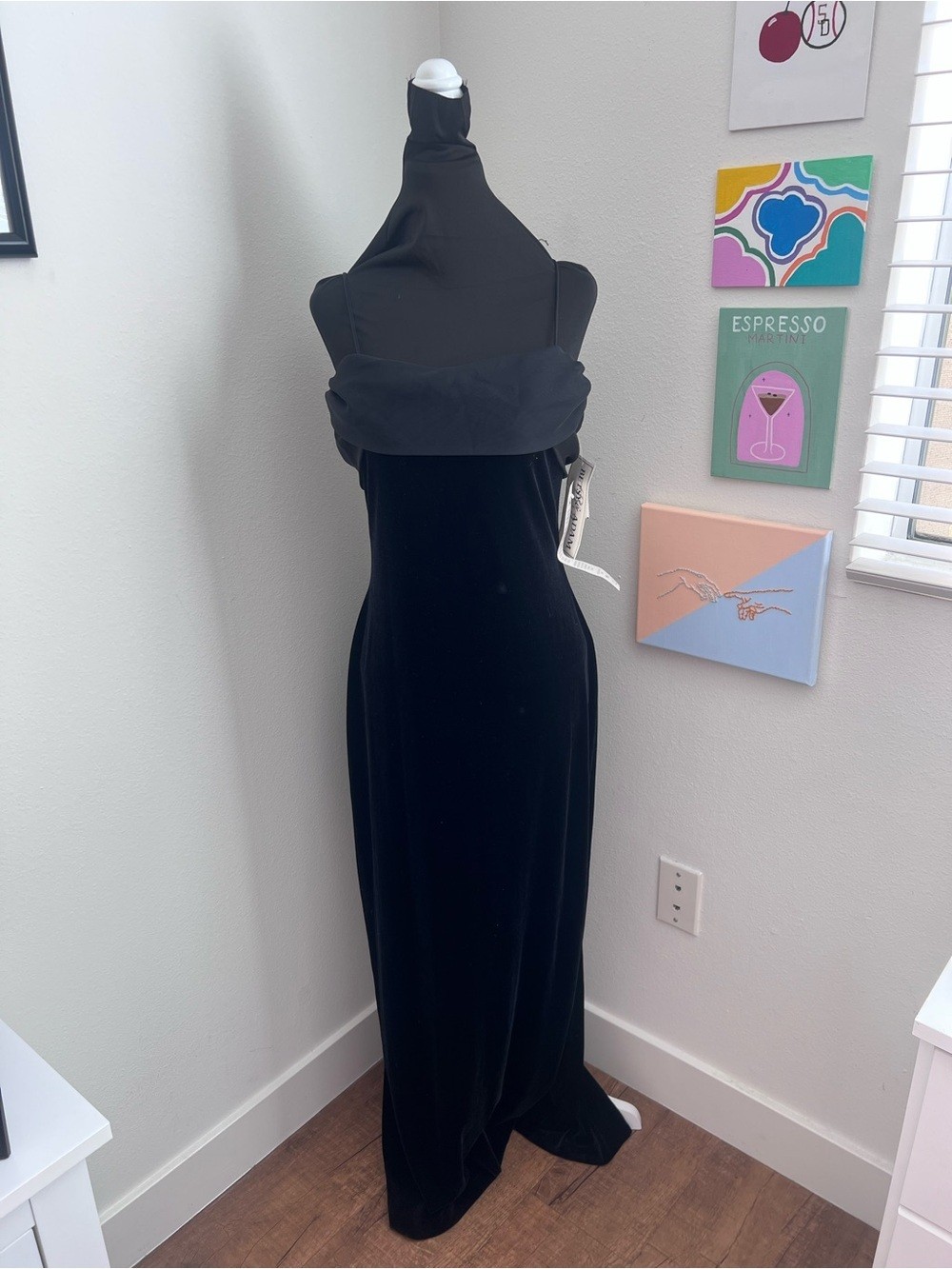 Vintage Betsy & Adam by Jaslene Black Velvet Maxi Dress – NWT