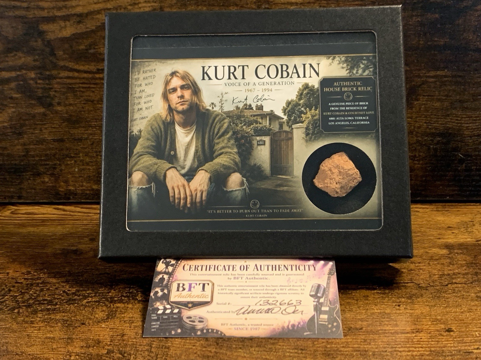 Kurt Cobain House Brick Relic Display Seattle Grunge Nirvana Memorabilia