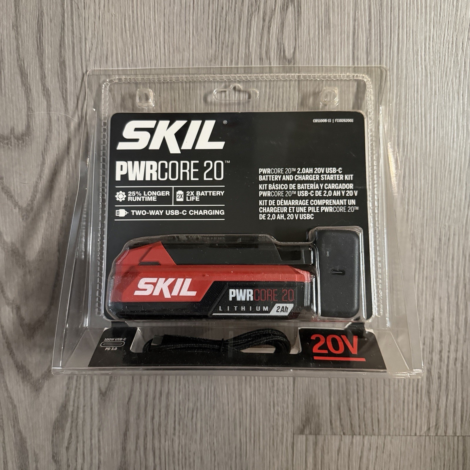 SKIL 2.0Ah USB-C Battery & 45W PD Charger Starter Kit PWRCORE New Sealed SKIL 2.0Ah USB-C Battery & 45W PD Charger Starter Kit PWRCORE New Sealed
