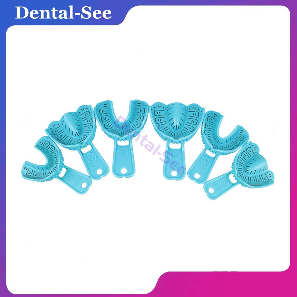 6Pcs/Set Dental Impression Trays Perforated Plastic Denture Trays Disposable 6Pcs/Set Dental Impression Trays Perforated Plastic Denture Trays Disposable