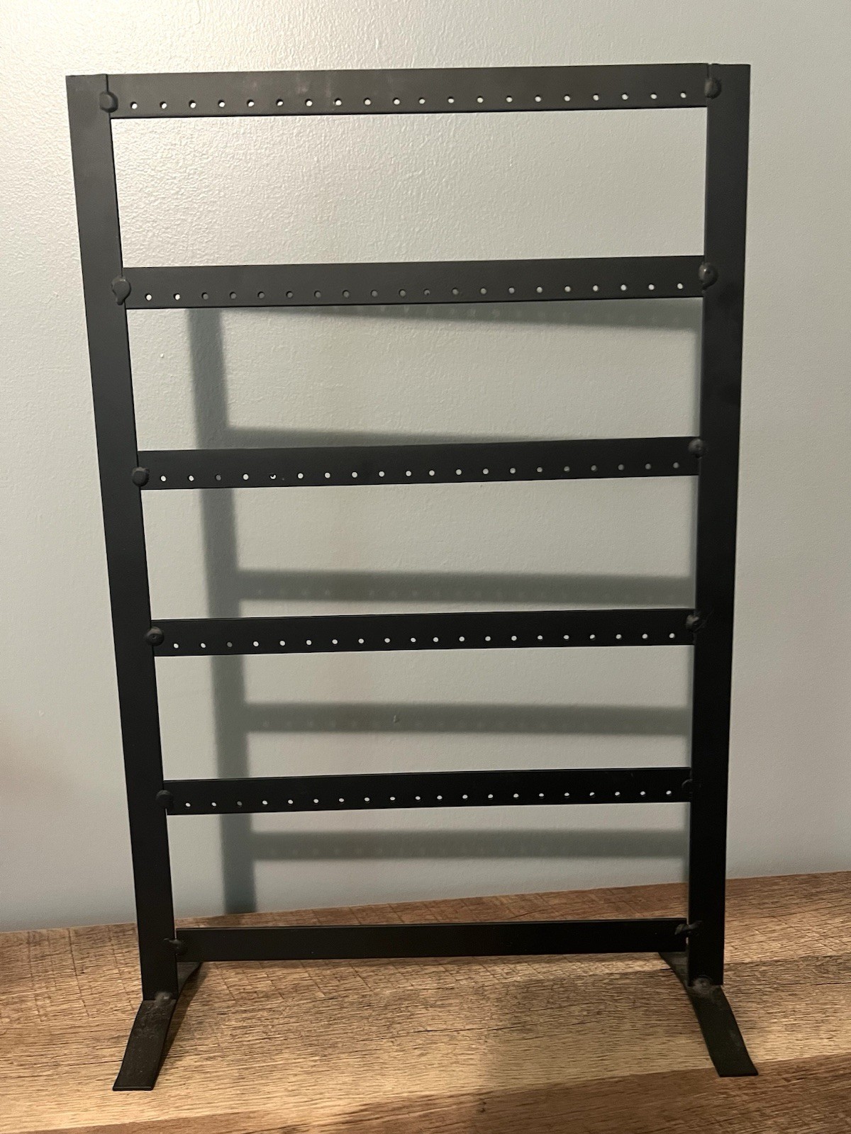Earring Display Stand -Holds 50 pair- Black Metal Freestanding Retail Craft Fair