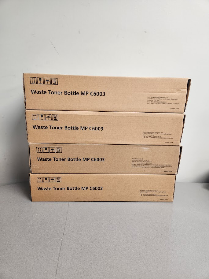 Ricoh 416890 Waste Toner Bottle MP C6003 Lot of 4 Ricoh 416890 Waste Toner Bottle MP C6003 Lot of 4