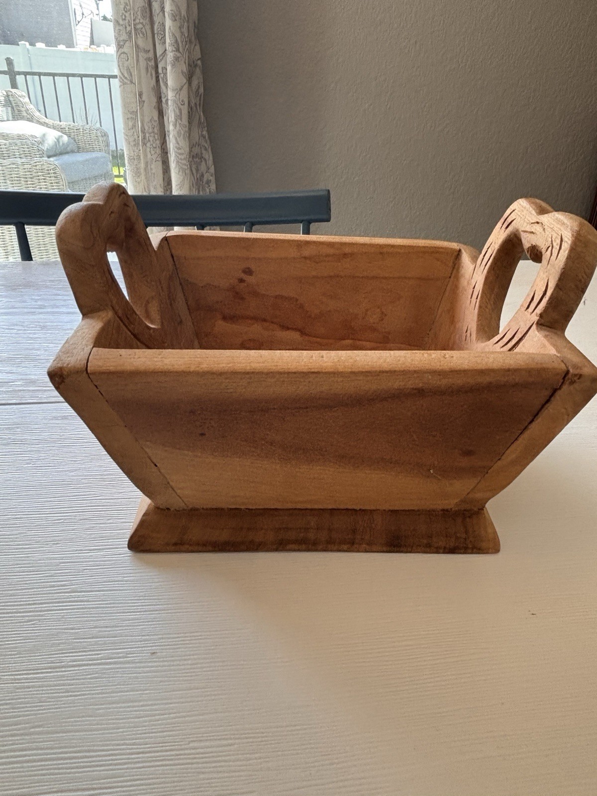 VTG Primitive Hand Carved Wood Trough Caddy Planter Box Carved Side Handles VTG Primitive Hand Carved Wood Trough Caddy Planter Box Carved Side Handles