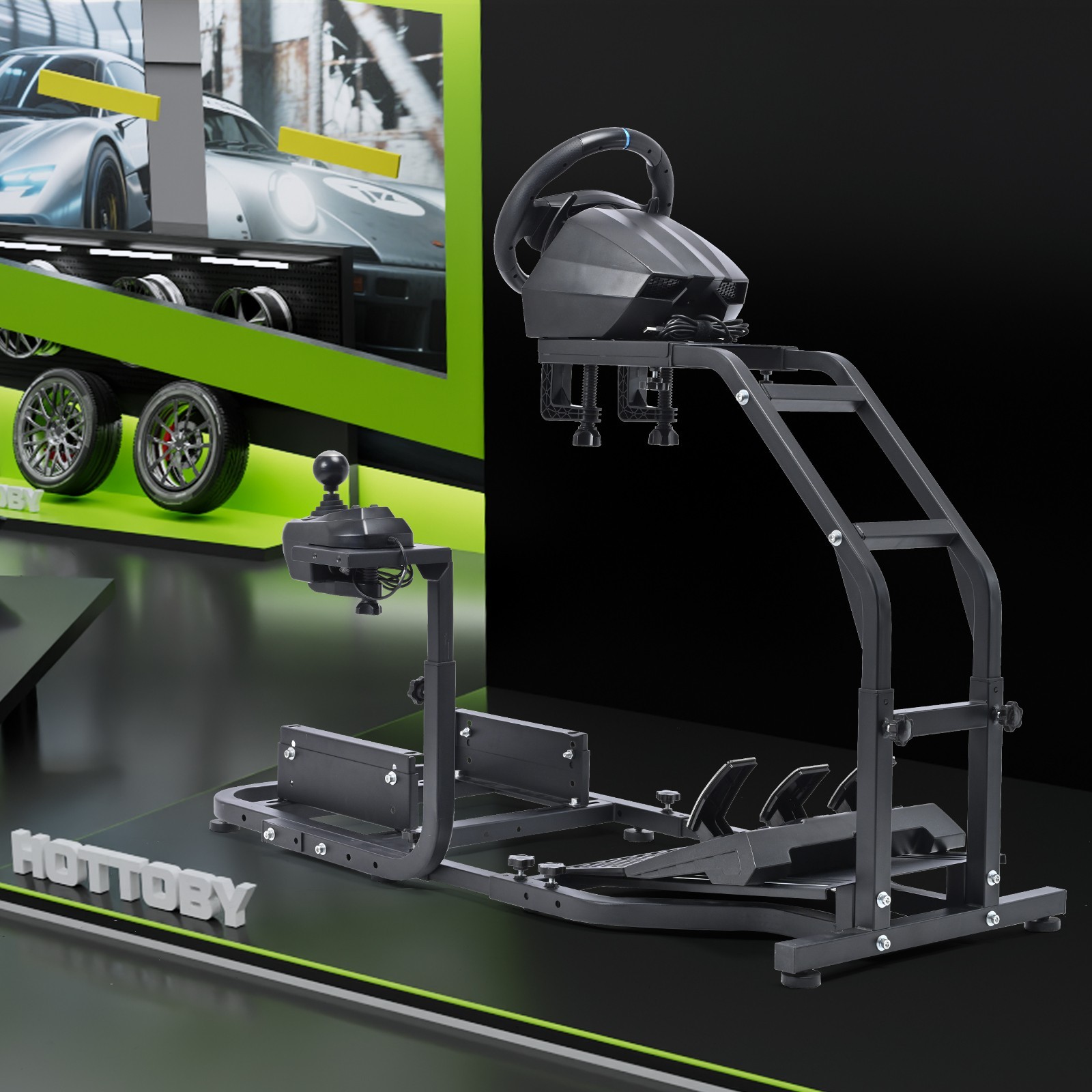 Hottoby Racing Sim Cockpit Mount Sim Stand Fits Logitech G920 G923 Thrustmaster