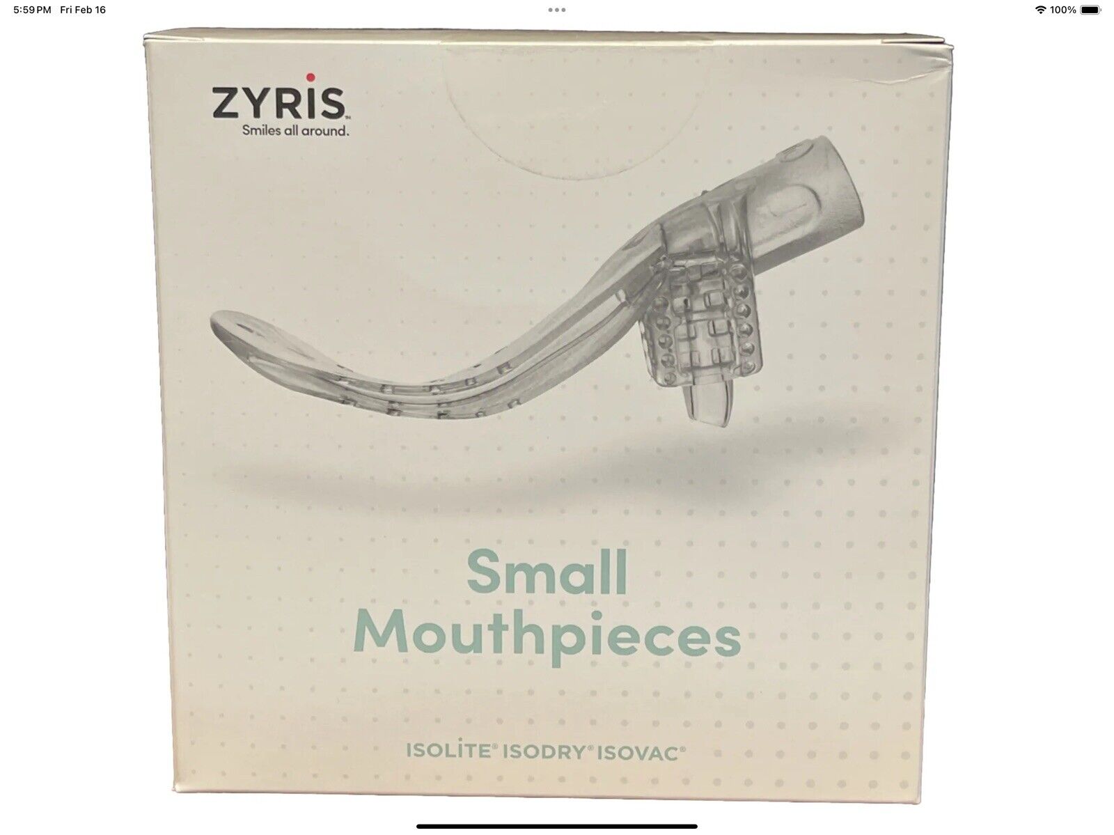 Dental Zyris Isolite Small Mouthpiece Ref # CIL0601 10pcs Isodry/ Isovac New OB