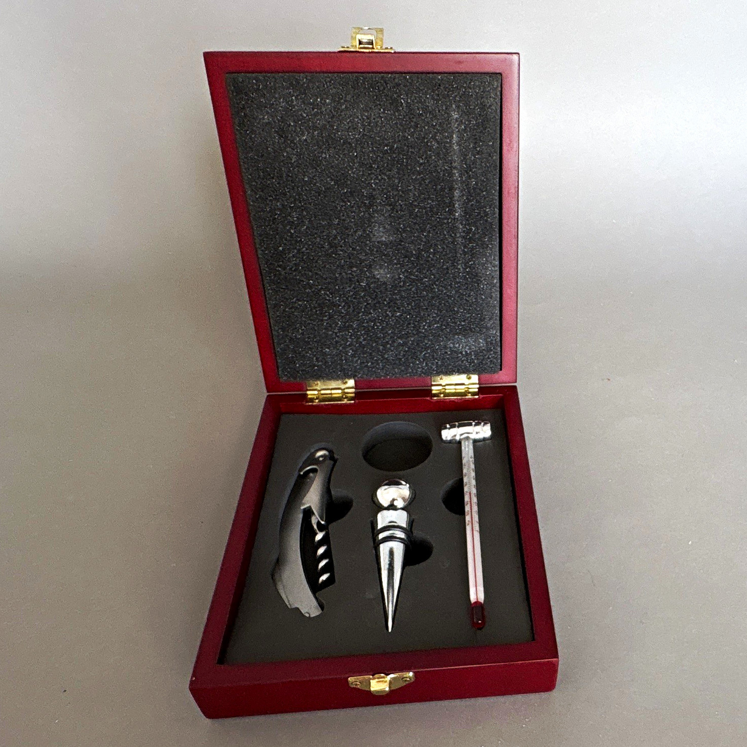 Wine Enthusiast 3-Piece Wine Opener Set w/ Dark Brown Wooden Gift Box Wine Enthusiast 3-Piece Wine Opener Set w/ Dark Brown Wooden Gift Box