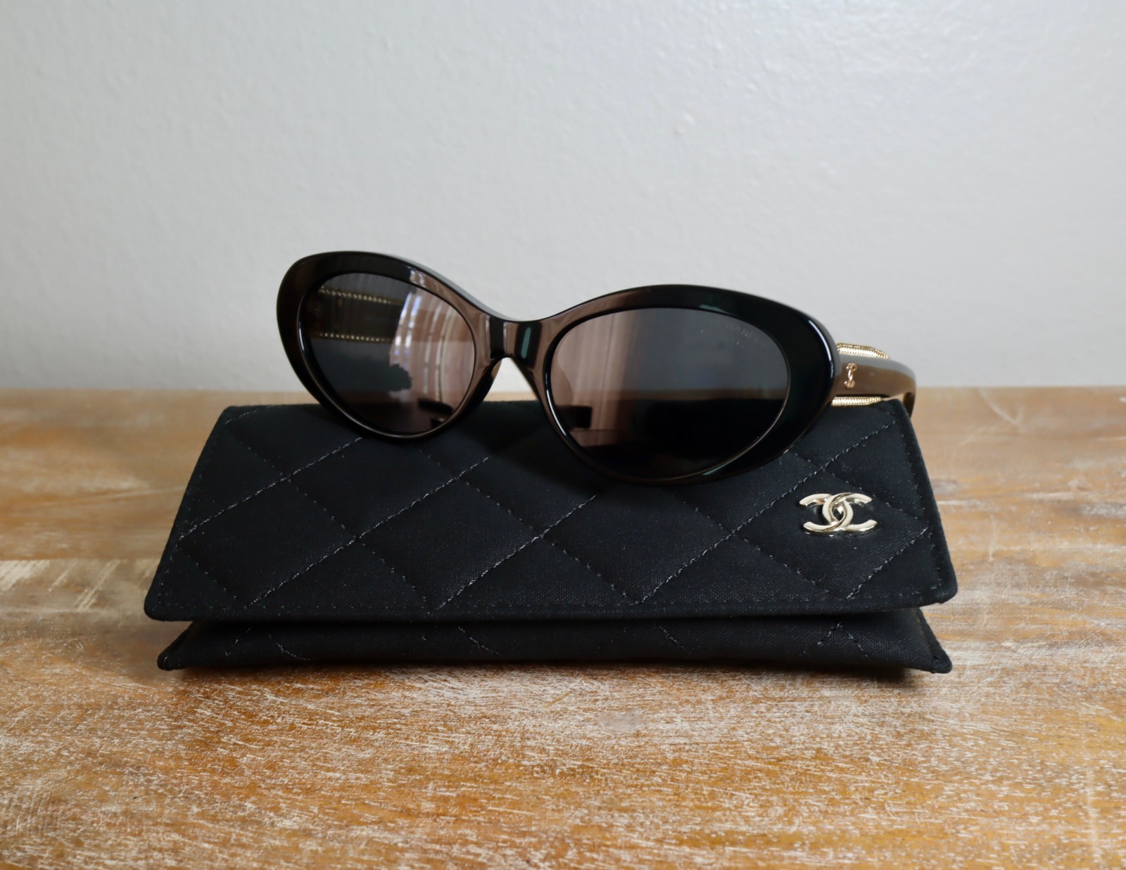CHANEL CH5515 Oval Sunglasses 54mm BlackGray Polarized Lens 100 UV G2U CHANEL CH5515 Oval Sunglasses 54mm BlackGray Polarized Lens 100 UV G2U