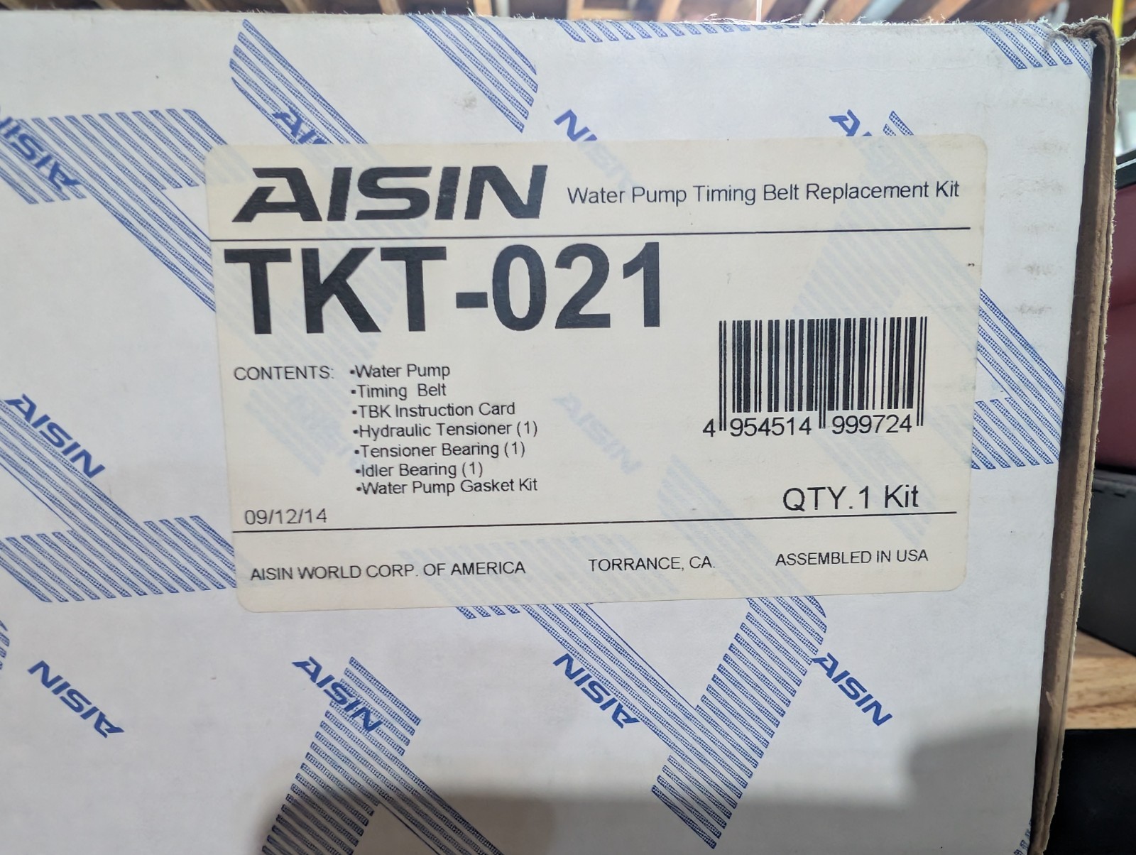 AISIN TKT-021 Timing Belt Kit w/ Water Pump Toyota Tundra Sequoia 4Runner AISIN TKT-021 Timing Belt Kit w/ Water Pump Toyota Tundra Sequoia 4Runner