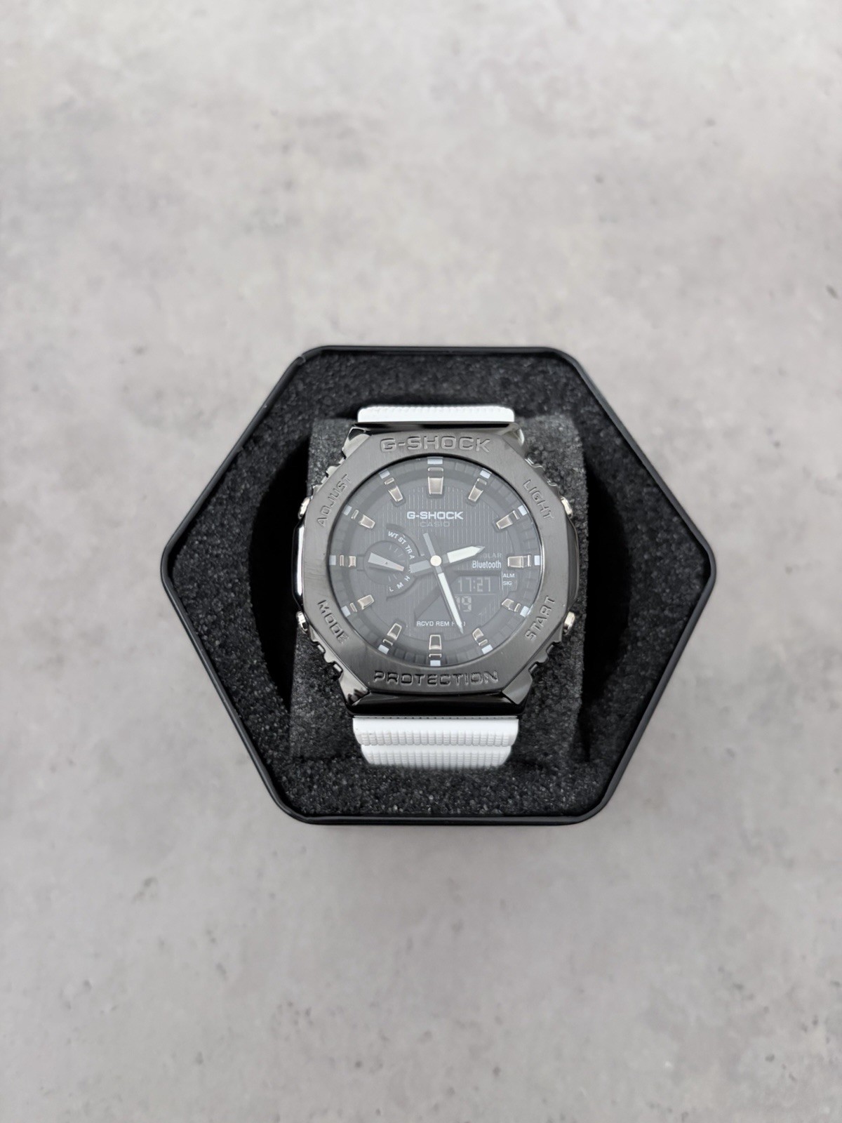 Casio G-Shock GBM-2100B-7A G-Steel Tough Solar Bluetooth Watch White Strap Casio G-Shock GBM-2100B-7A G-Steel Tough Solar Bluetooth Watch White Strap